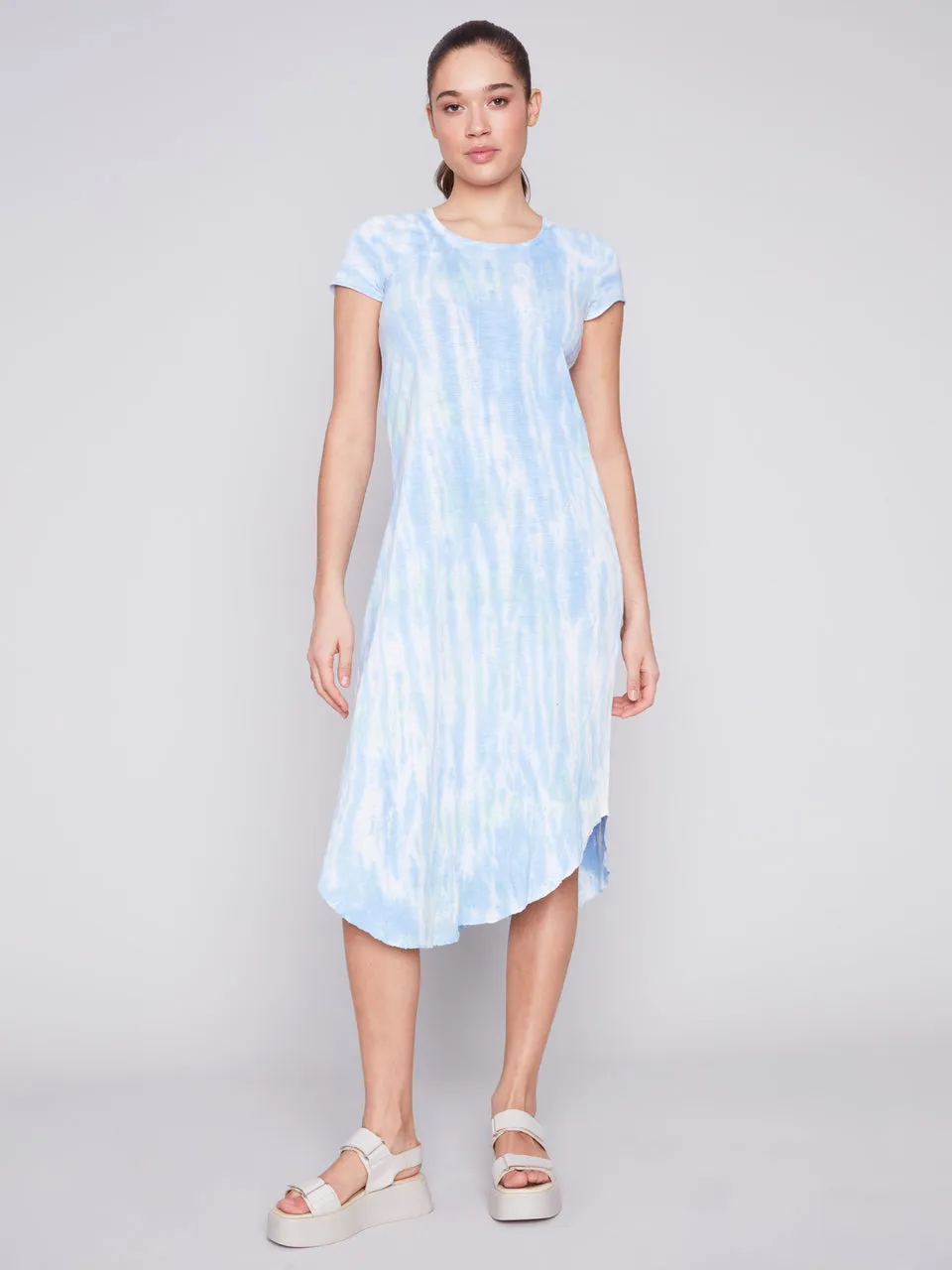 Cotton Slub Dress w/Short Sleeves