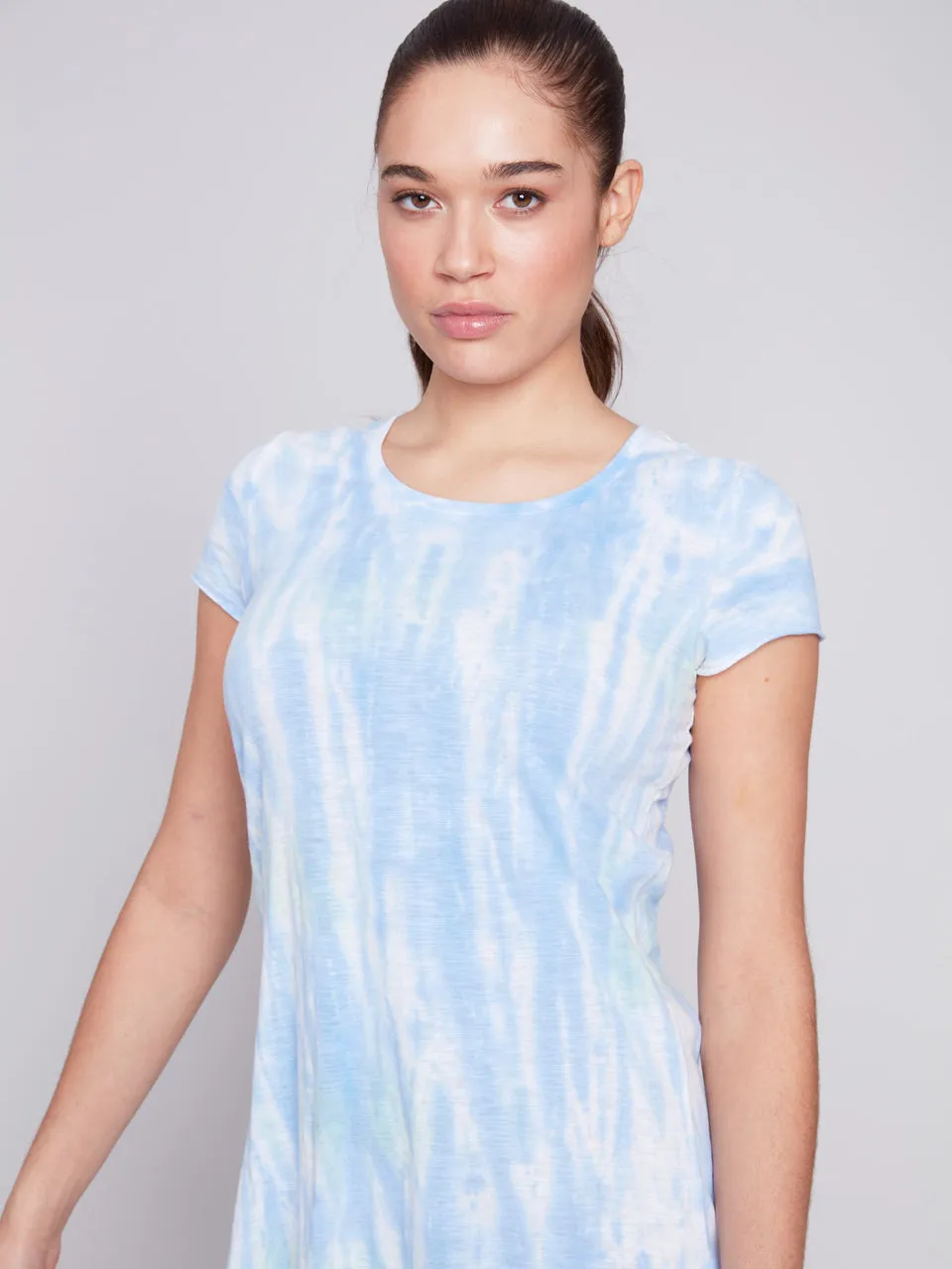 Cotton Slub Dress w/Short Sleeves