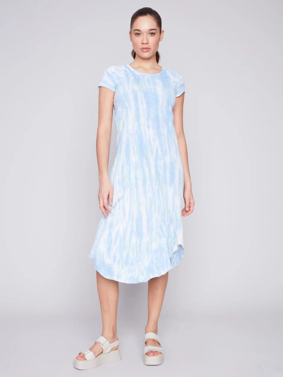 Cotton Slub Dress w/Short Sleeves