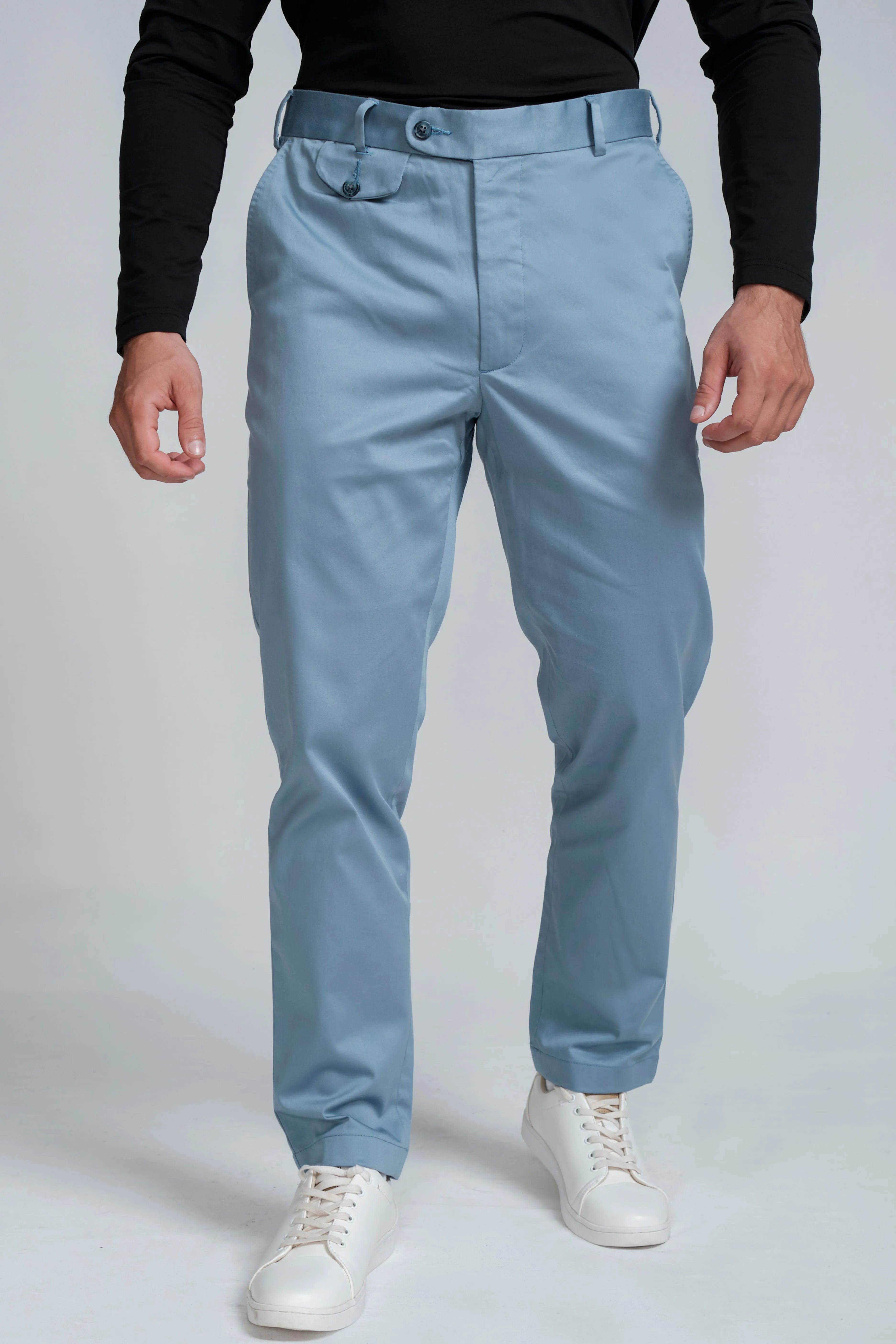 Crocodile Mens Slim Fit Chino Cashmere Blue