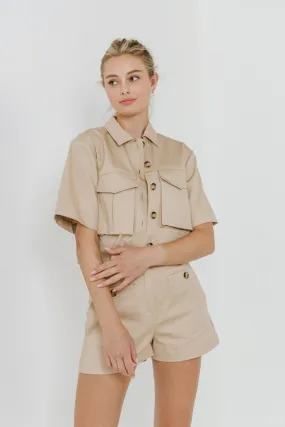 Cropped Cotton Shirts Jacket