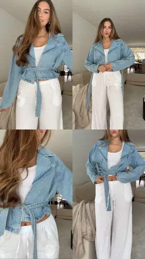 CROPPED DENIM TRENCH