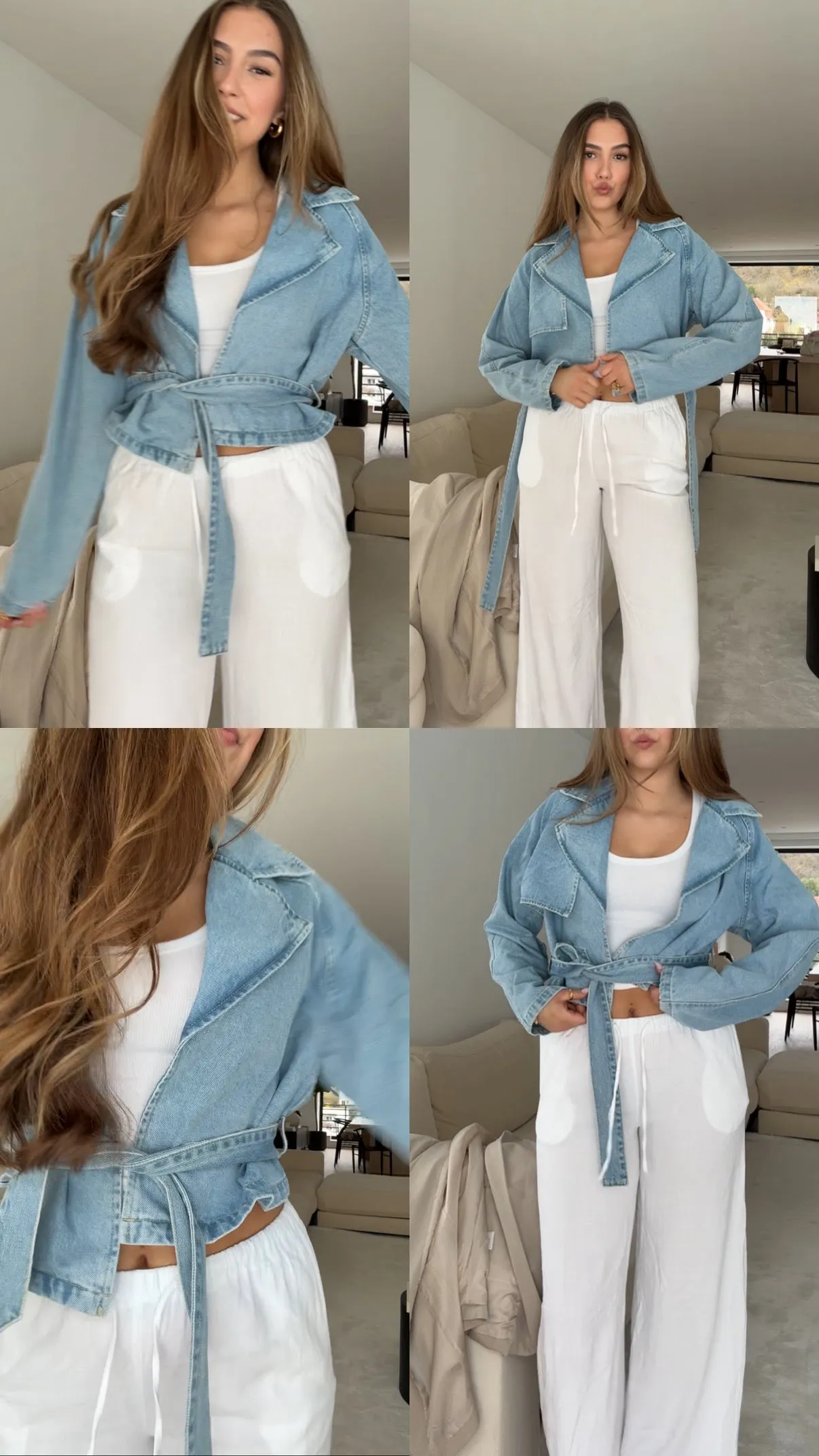 CROPPED DENIM TRENCH