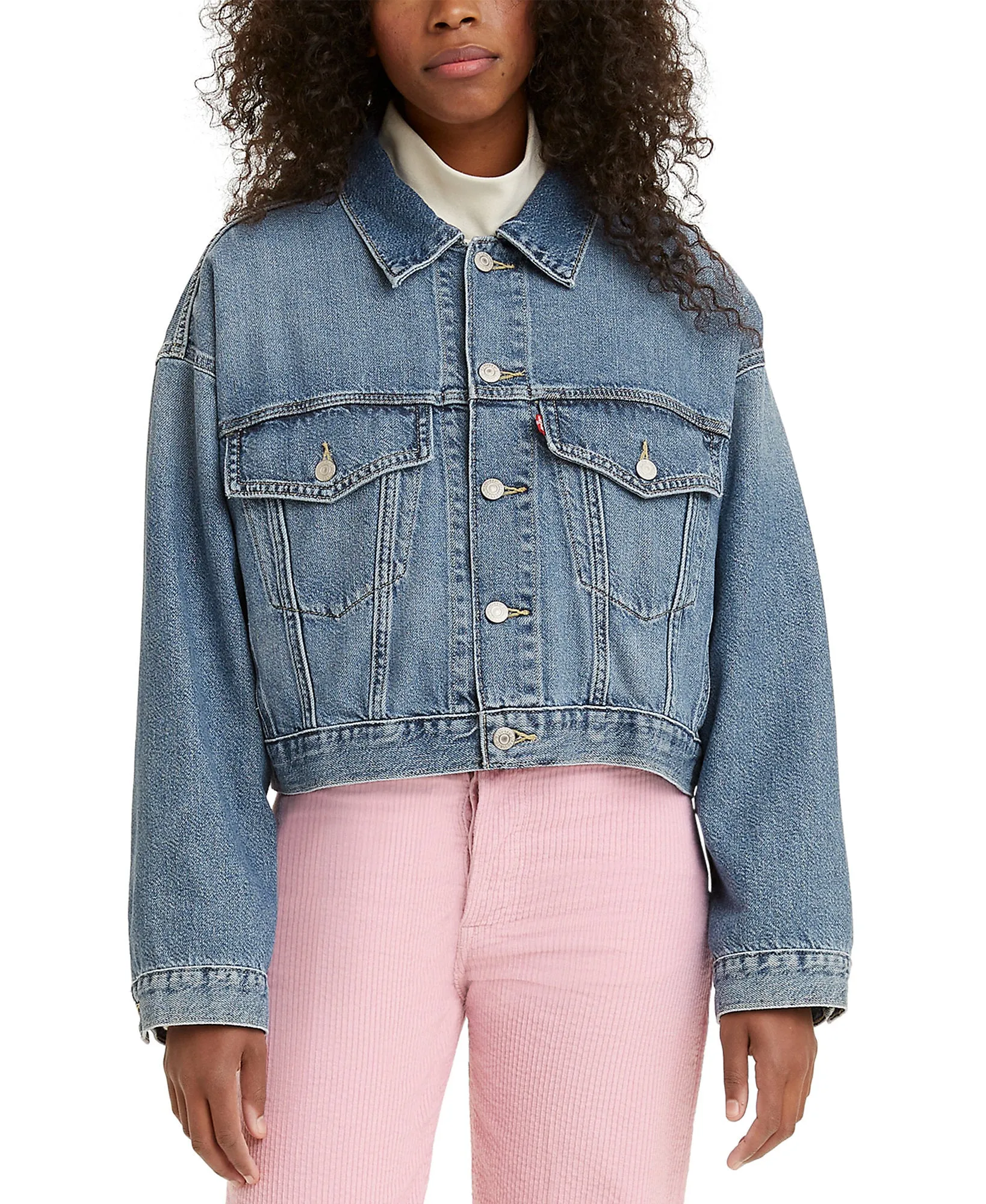 Cropped Denim Trucker Jacket
