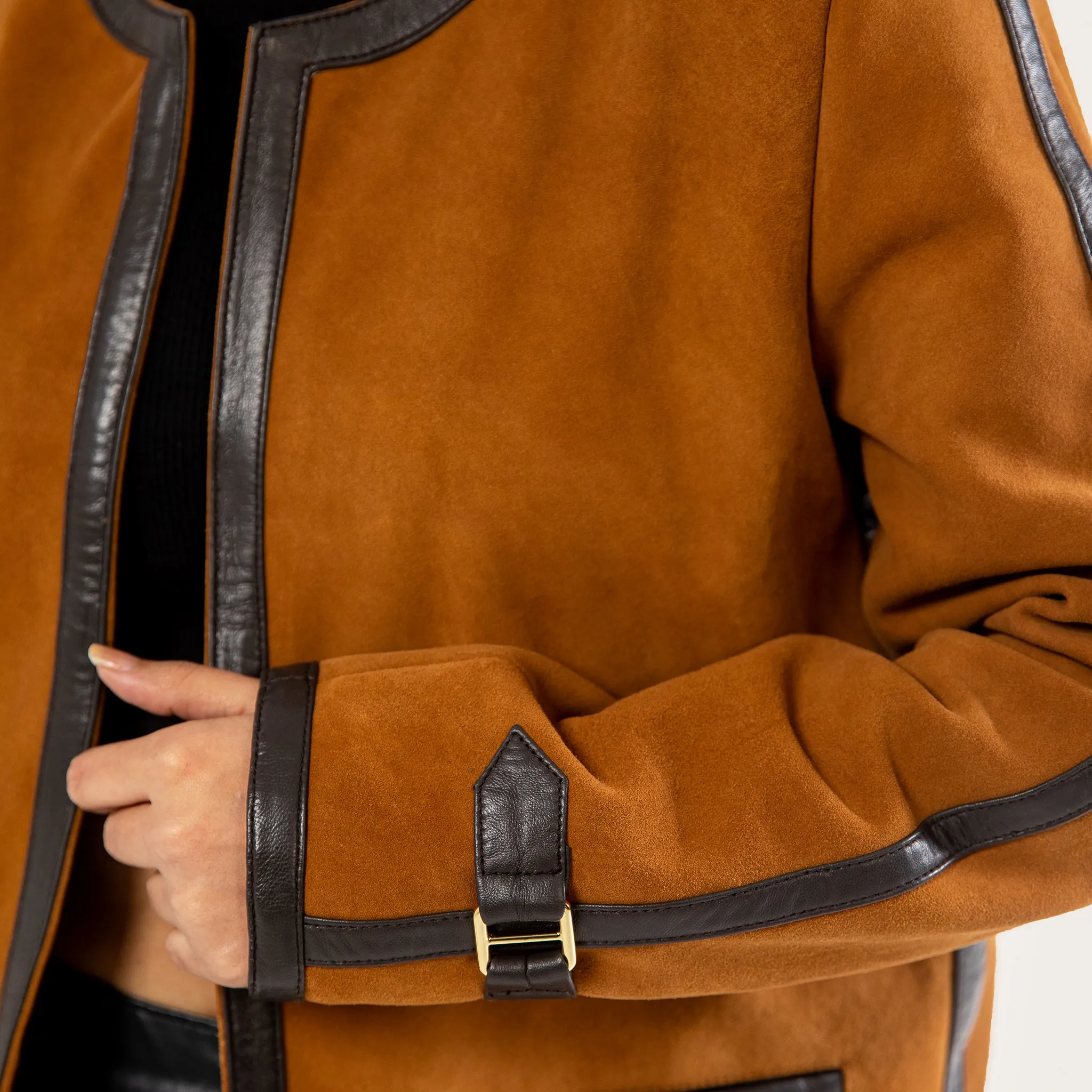 CROPPED SUEDE LEATHER JACKET
