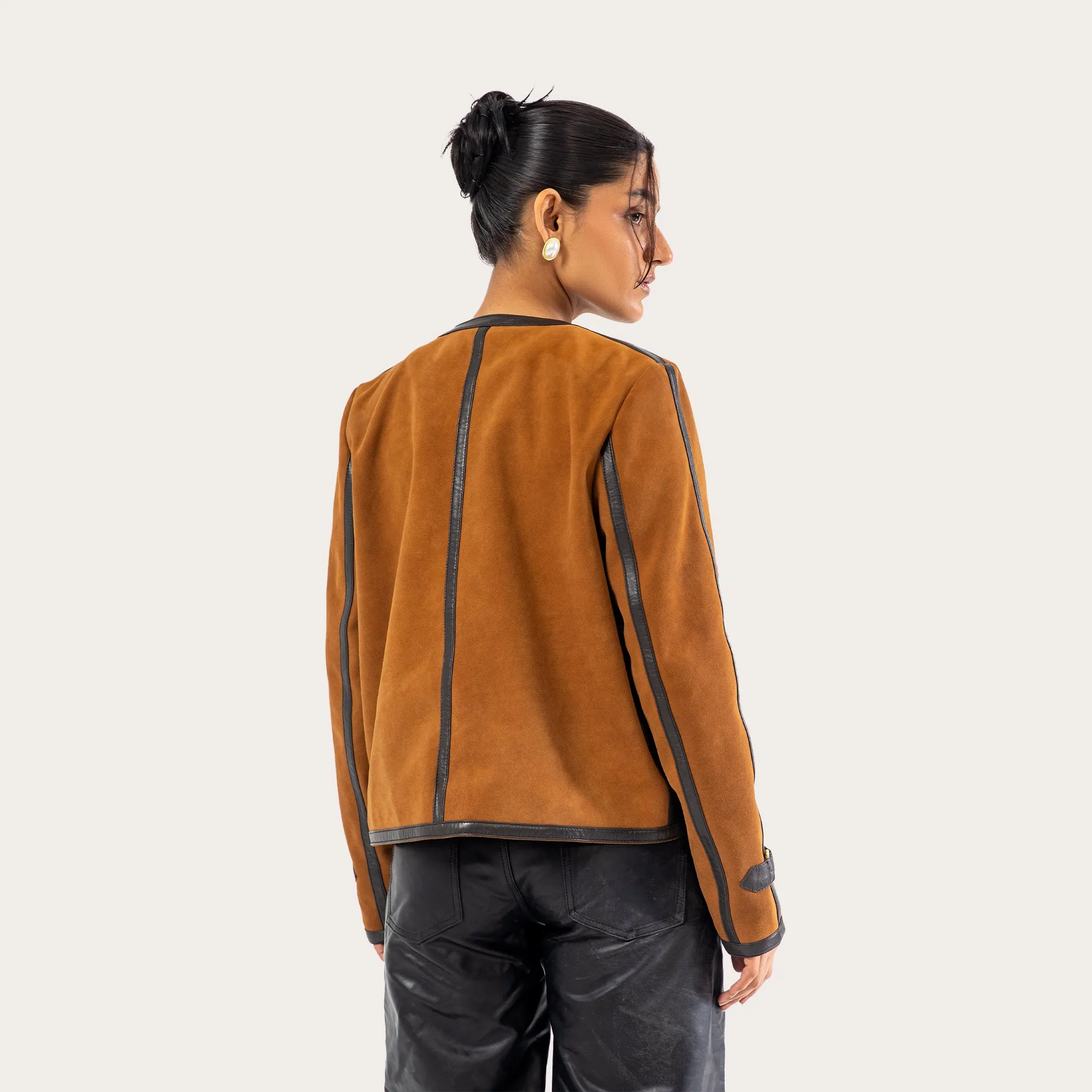 CROPPED SUEDE LEATHER JACKET