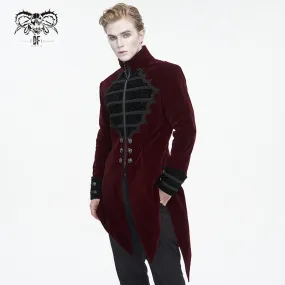 CT21502 wine Gothic stand collar tuxedo men's jacket