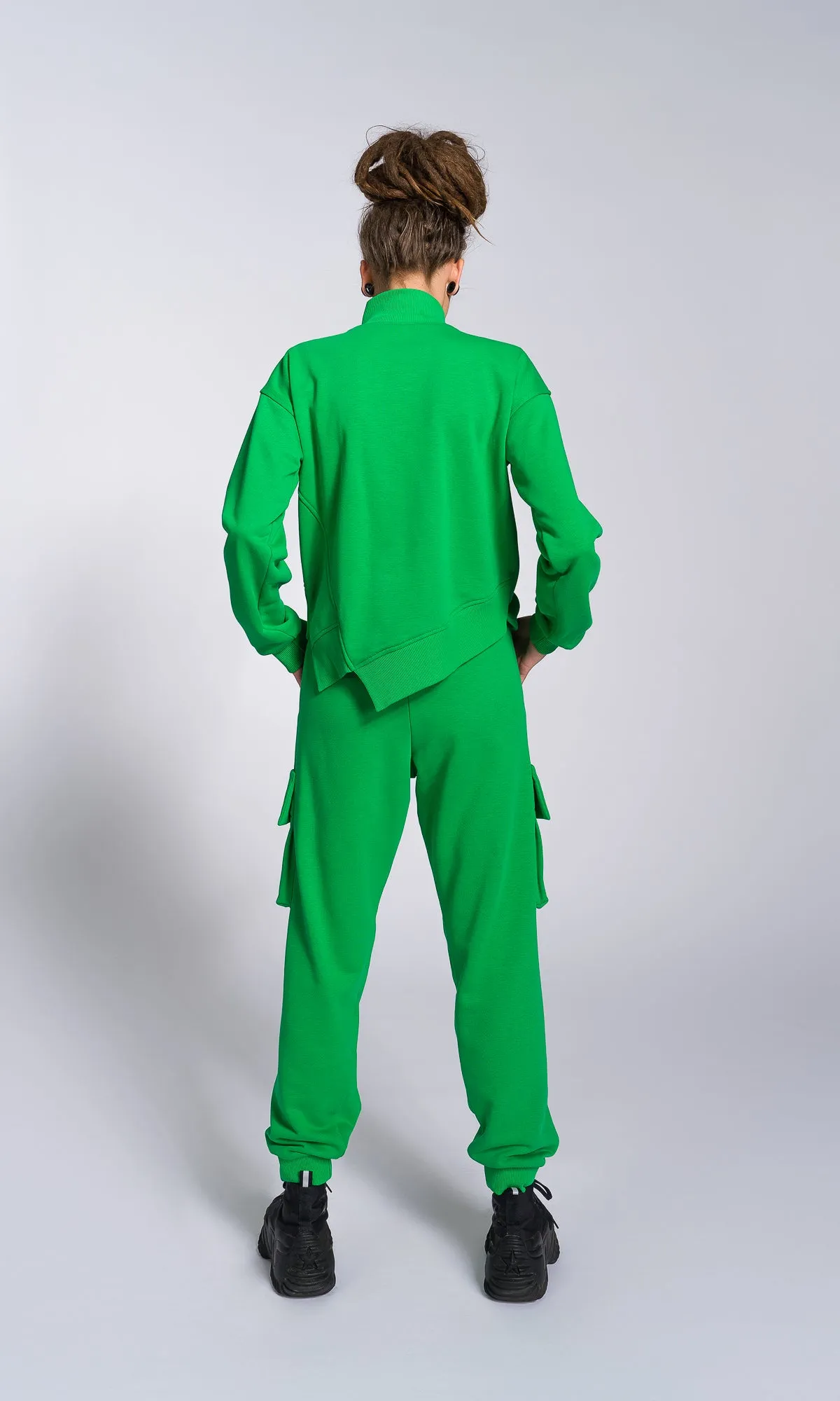 Cuffed Joggers with Gathered Seams