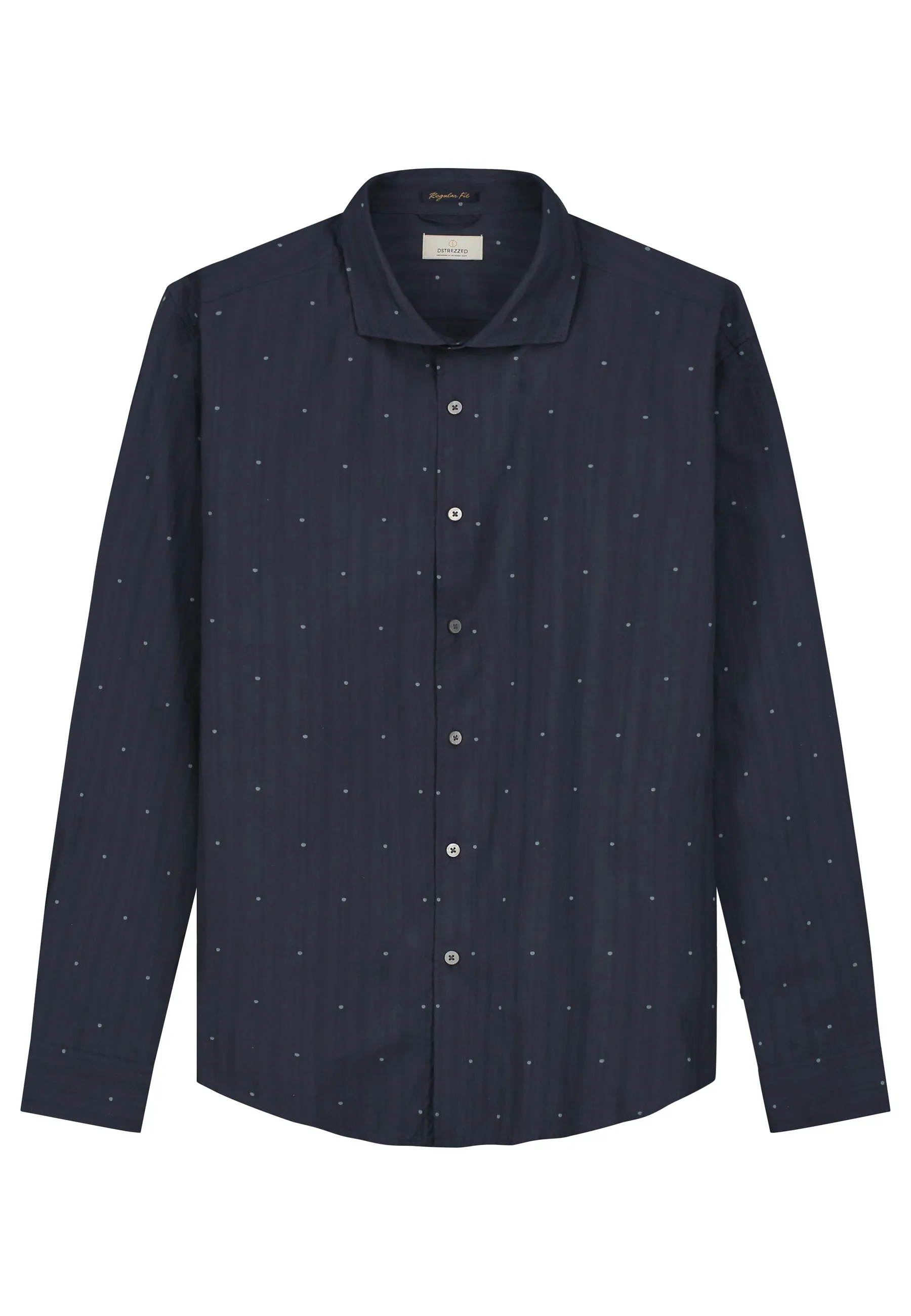 Detailed Cotton Shirt: Blue Nights