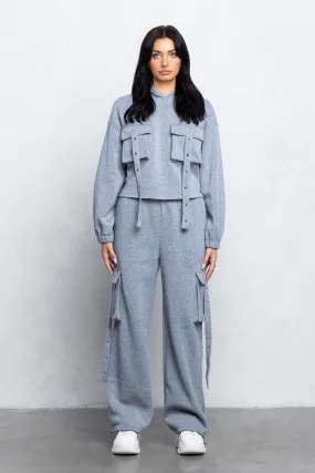 DIXIE CARGO FLEECE PANTS SET - H GREY