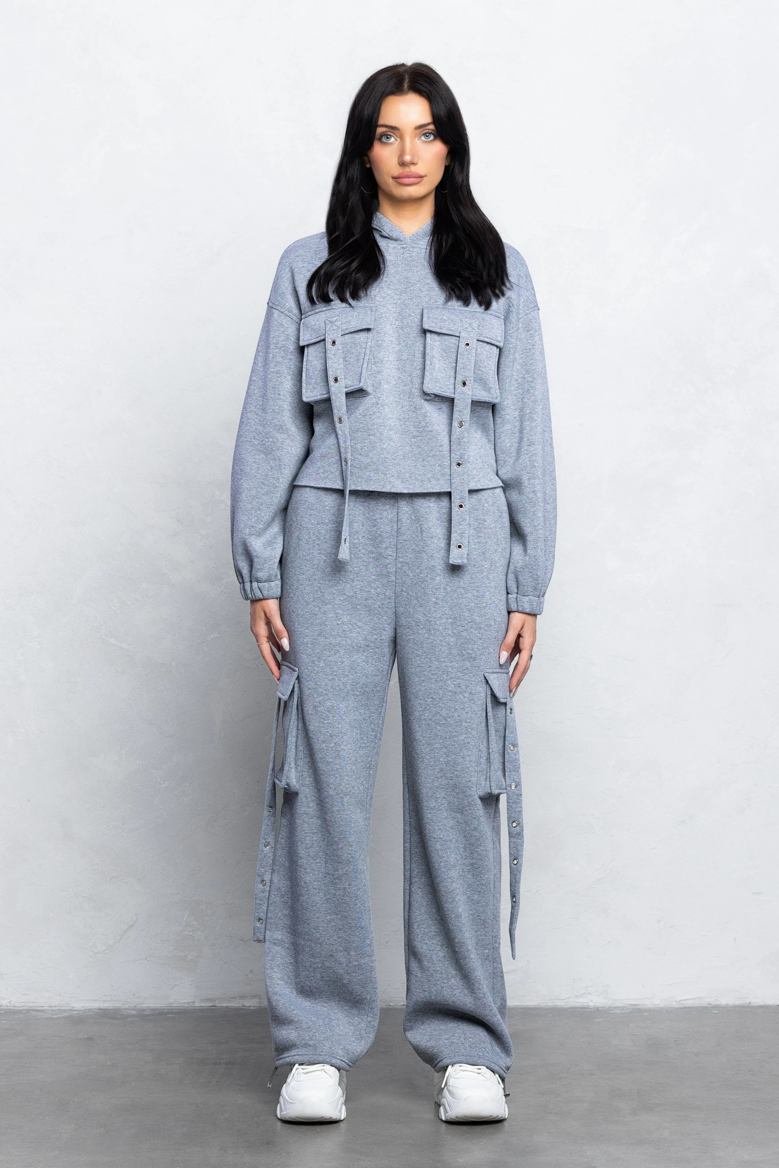 DIXIE CARGO FLEECE PANTS SET - H GREY