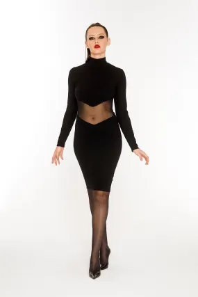 Double V mesh dress