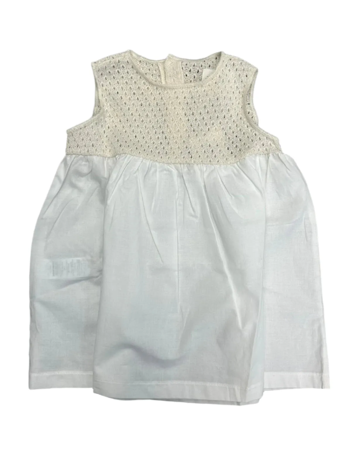 dress knit pointelle top with bloomer - cream-109