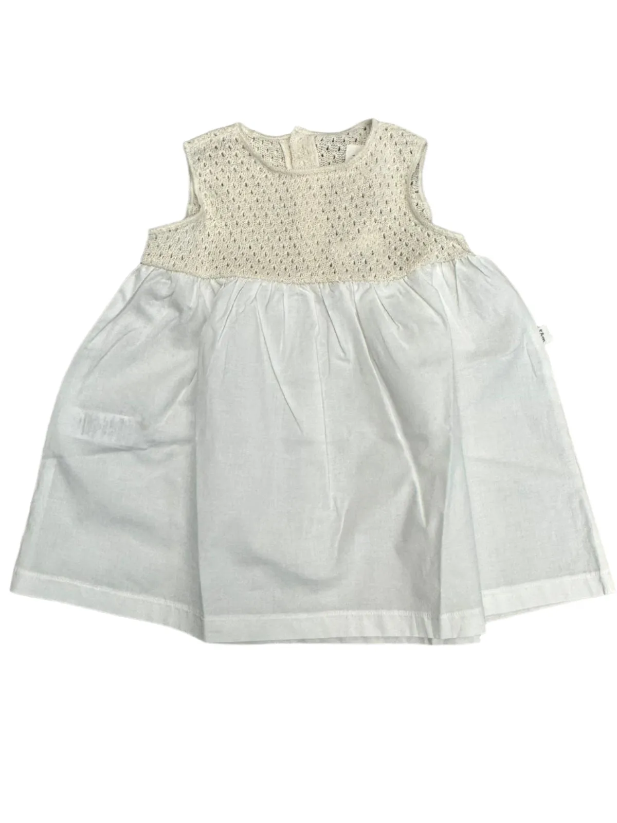 dress knit pointelle top with bloomer - cream-109