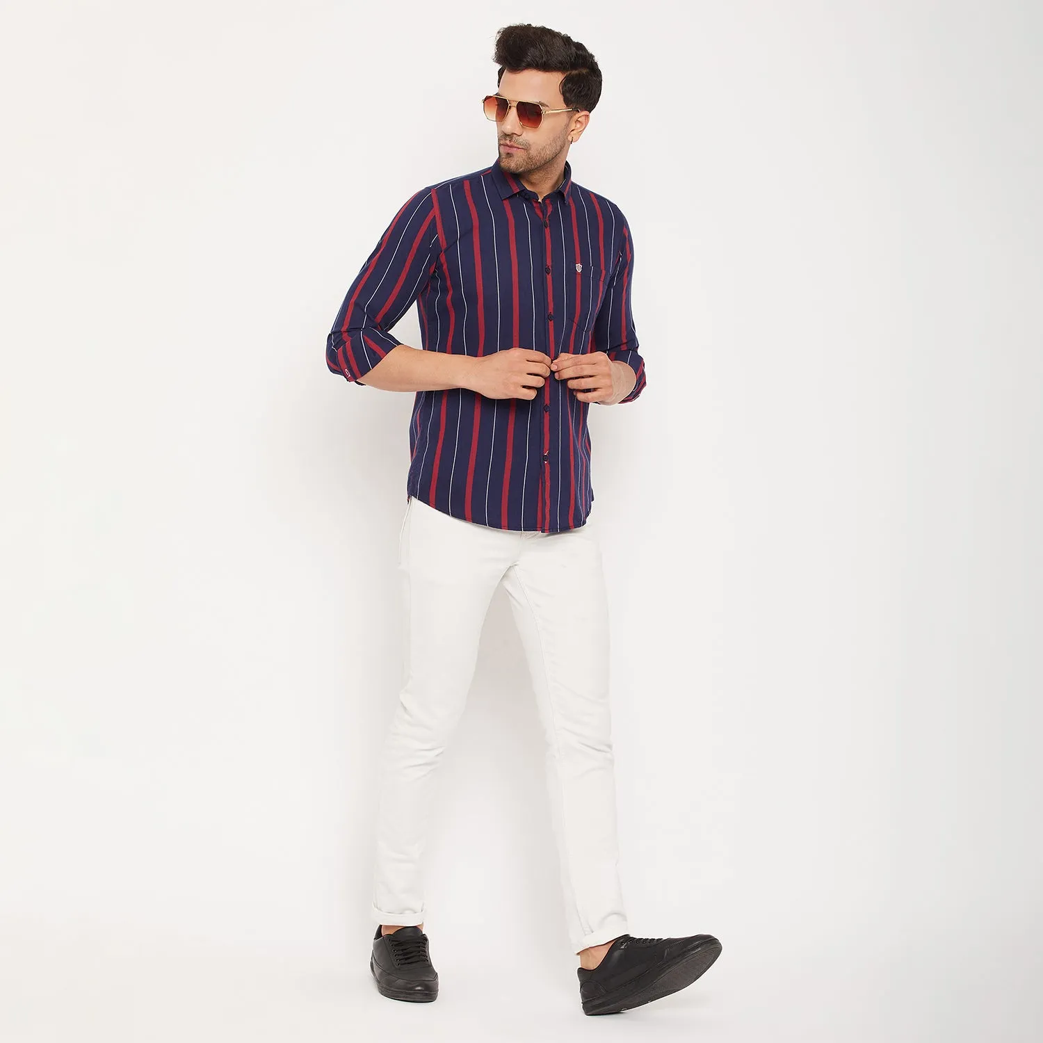 Duke Men Stardust Cotton Full Sleeve Shirt (SDO8995)