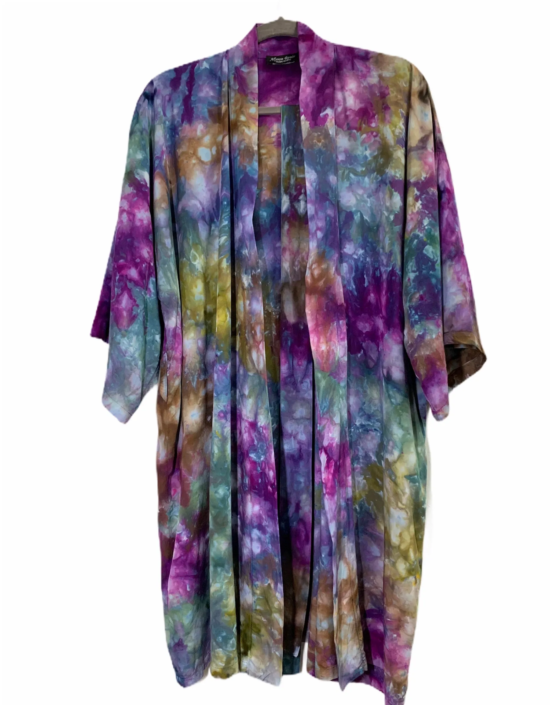 Earthy rainbow kimono robe