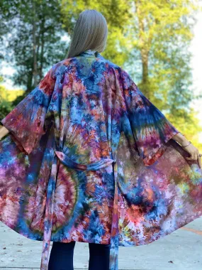 Earthy rainbow kimono robe