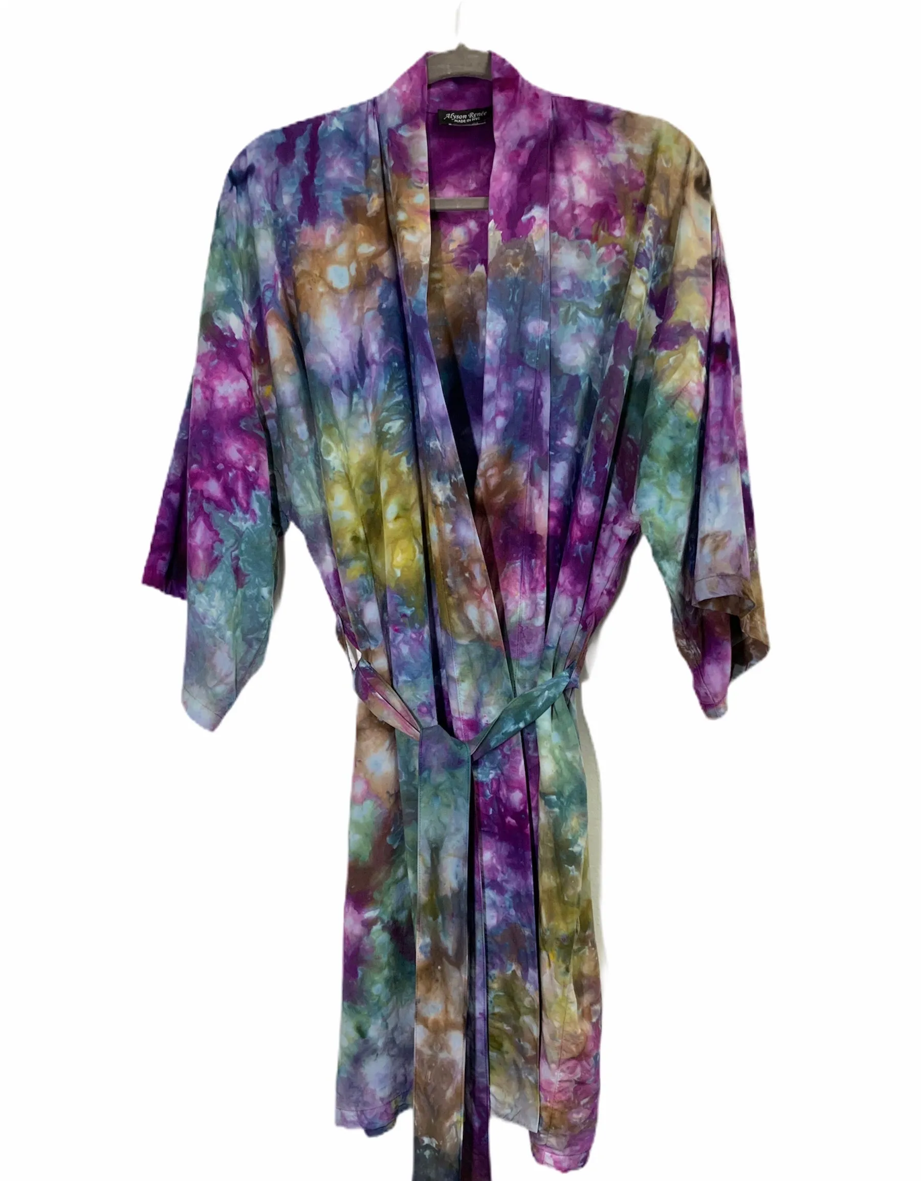 Earthy rainbow kimono robe