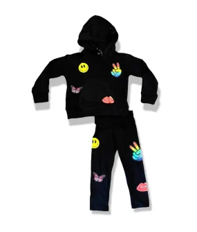 Emoji Hooded Pullover & Legging Set