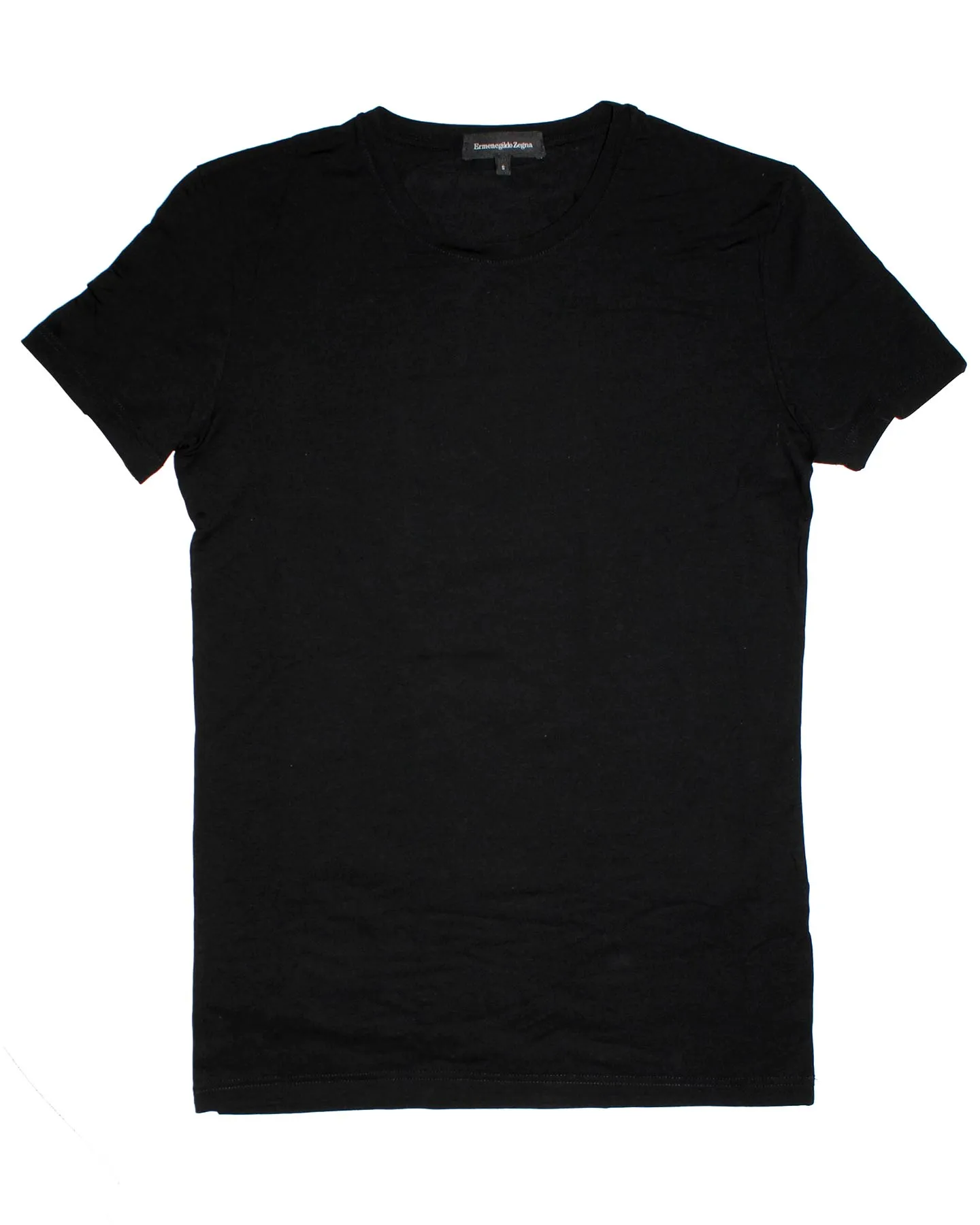 Ermenegildo Zegna T-Shirt Round Neck Black Micromodal M SALE
