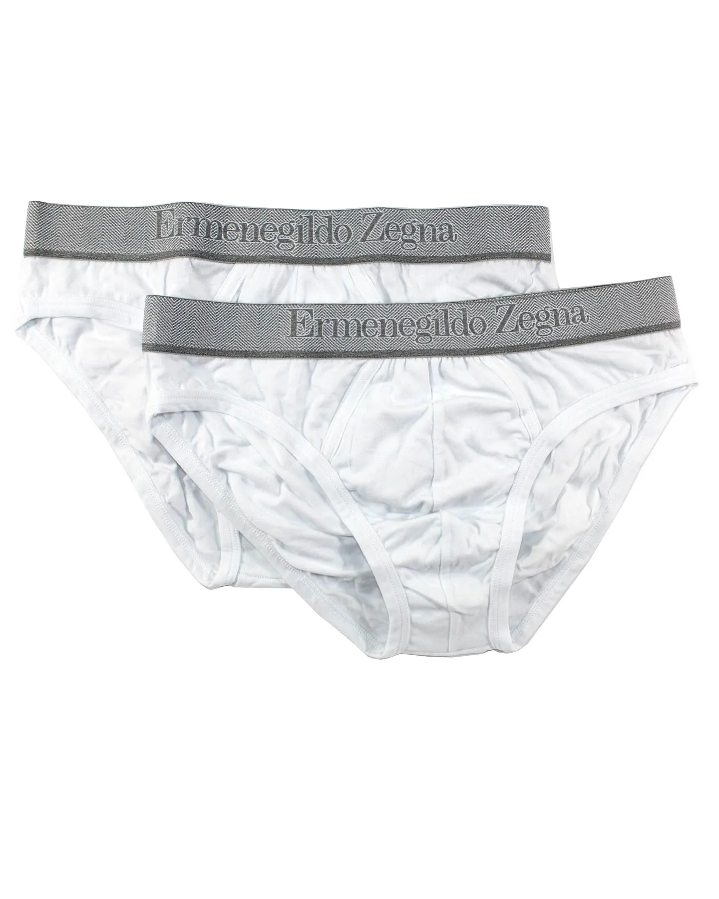 Ermenegildo Zegna Underwear White Stretch Cotton Midi Brief 2 Pack L SALE