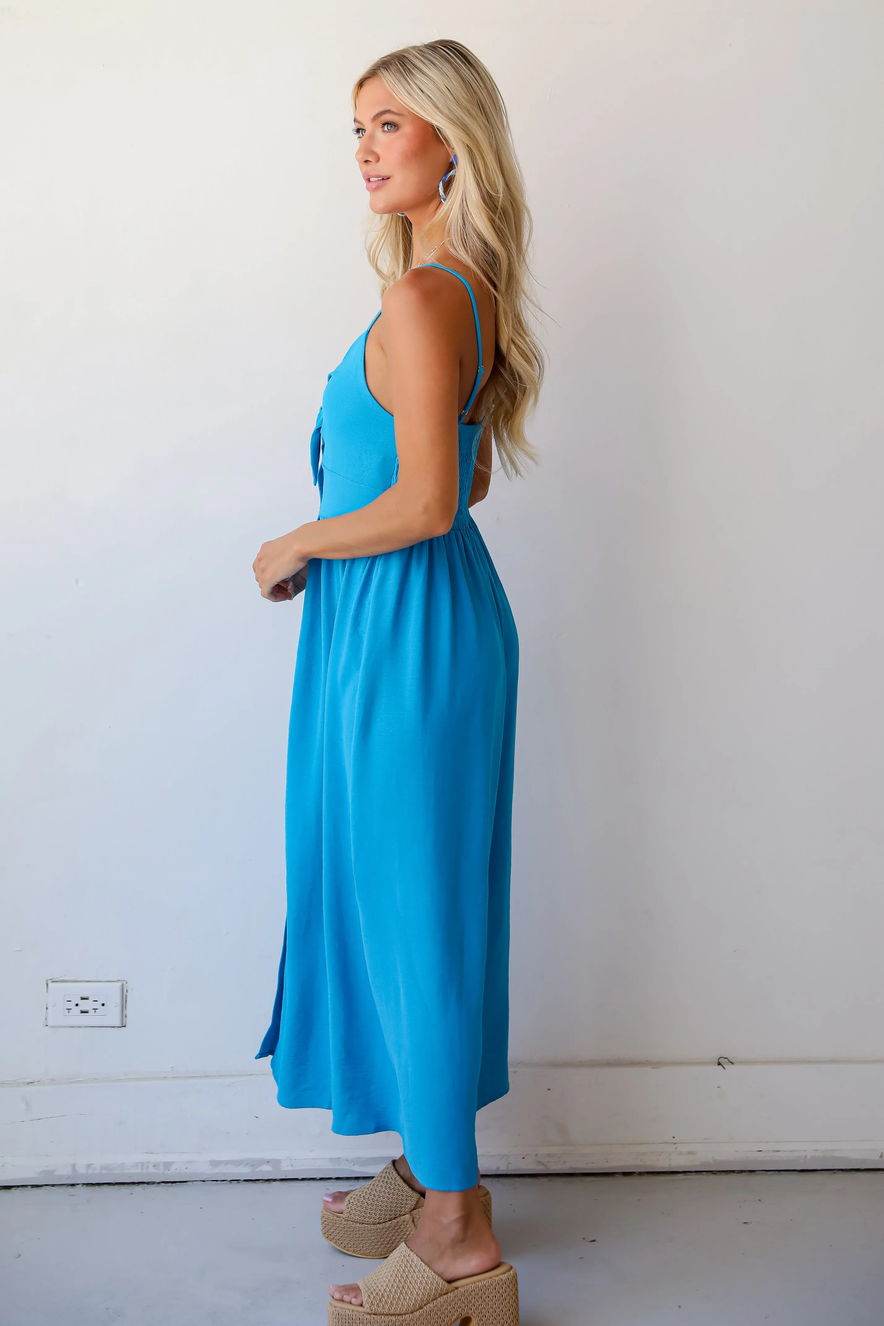FINAL SALE - Epitome Of Allure Tie-Front Midi Dress