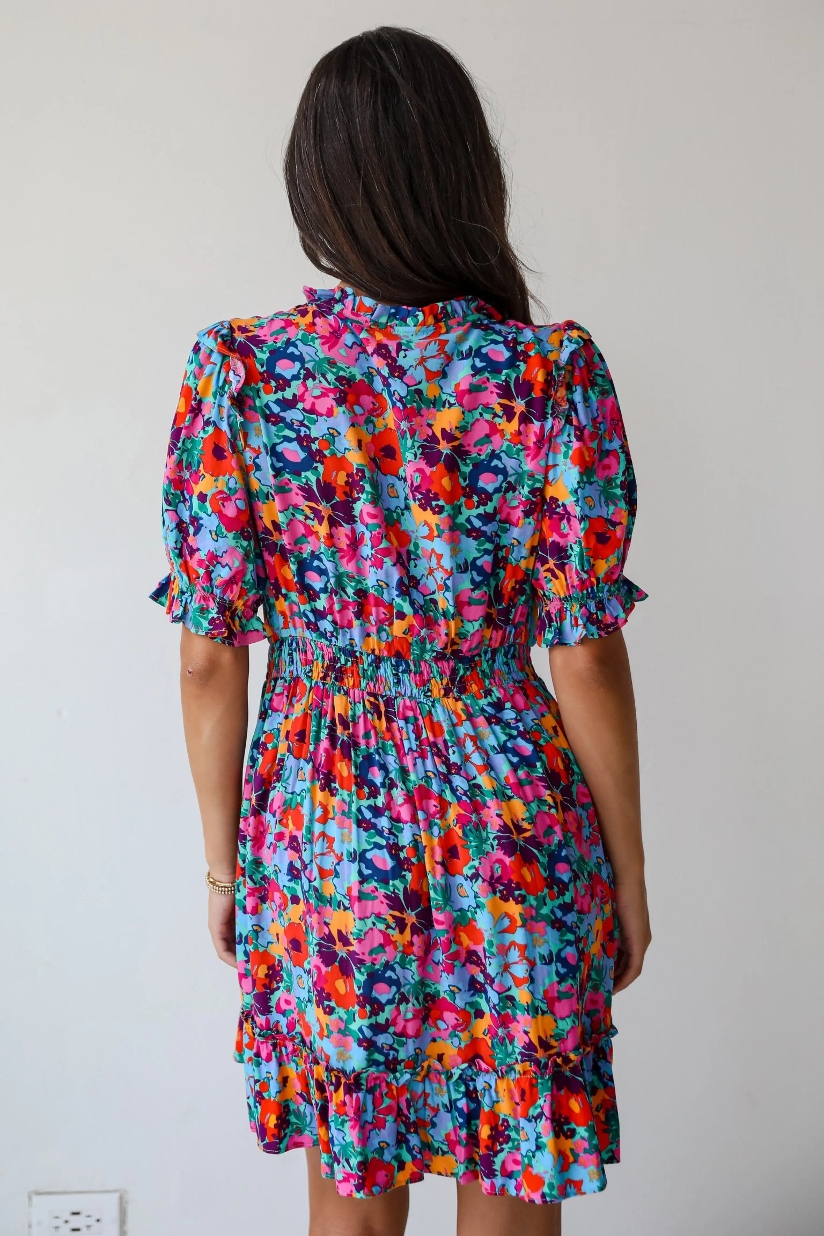 FINAL SALE - Radiant Romance Blue Floral Mini Dress