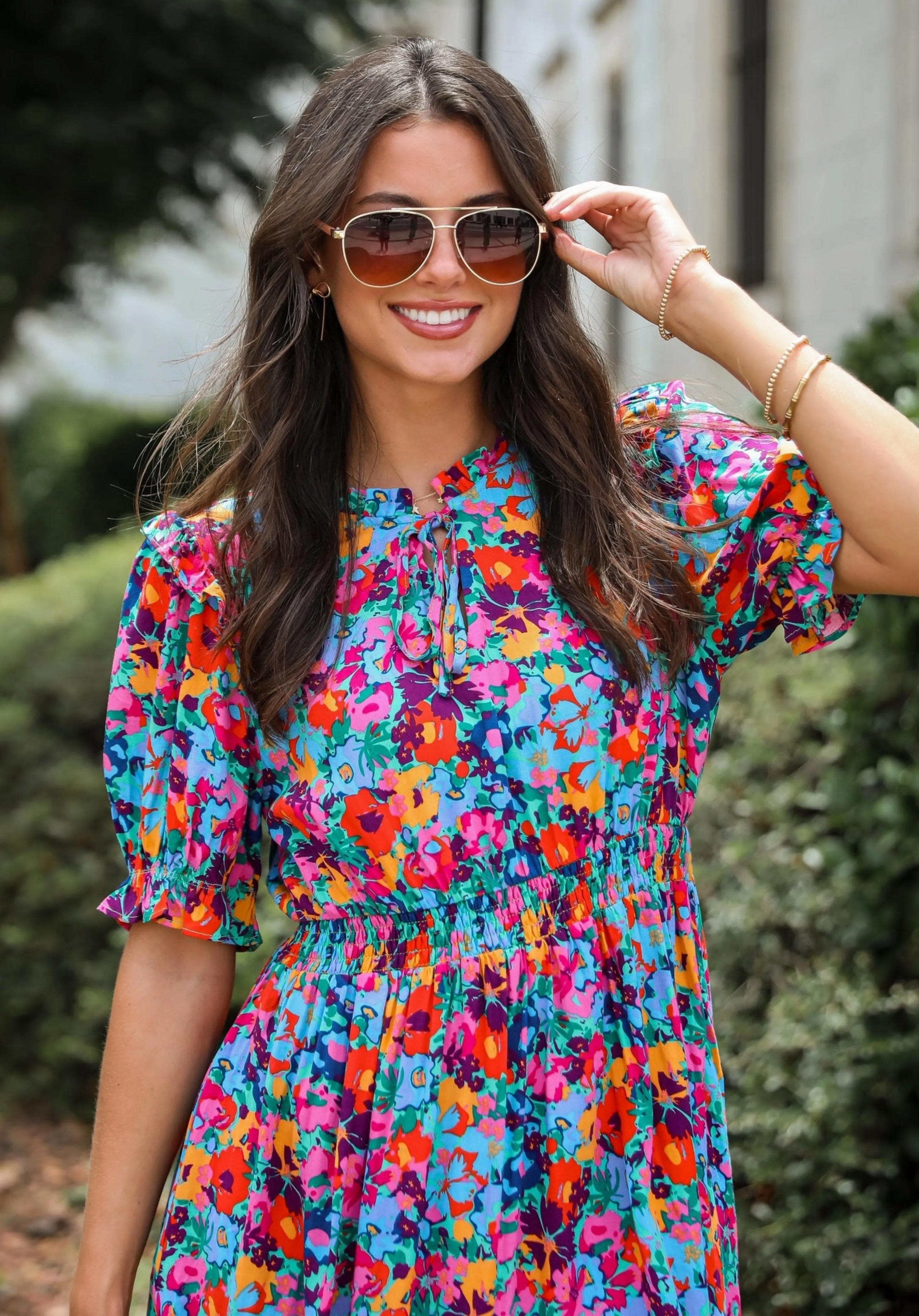 FINAL SALE - Radiant Romance Blue Floral Mini Dress