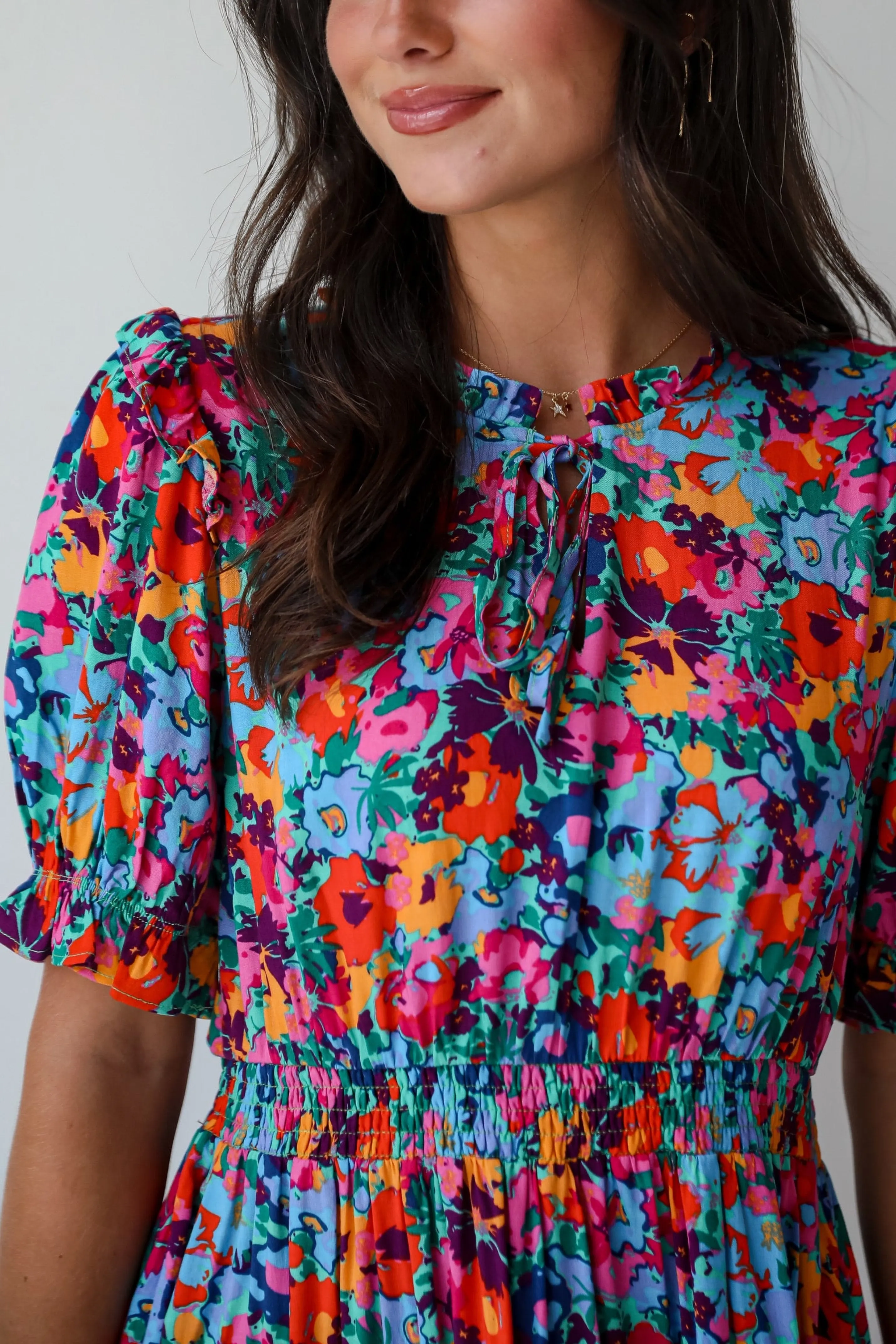 FINAL SALE - Radiant Romance Blue Floral Mini Dress