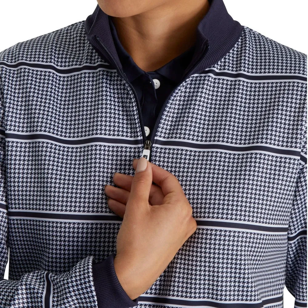 FootJoy Half Zip Houndstooth Print Midlayer Golf Pullover 2022 Women
