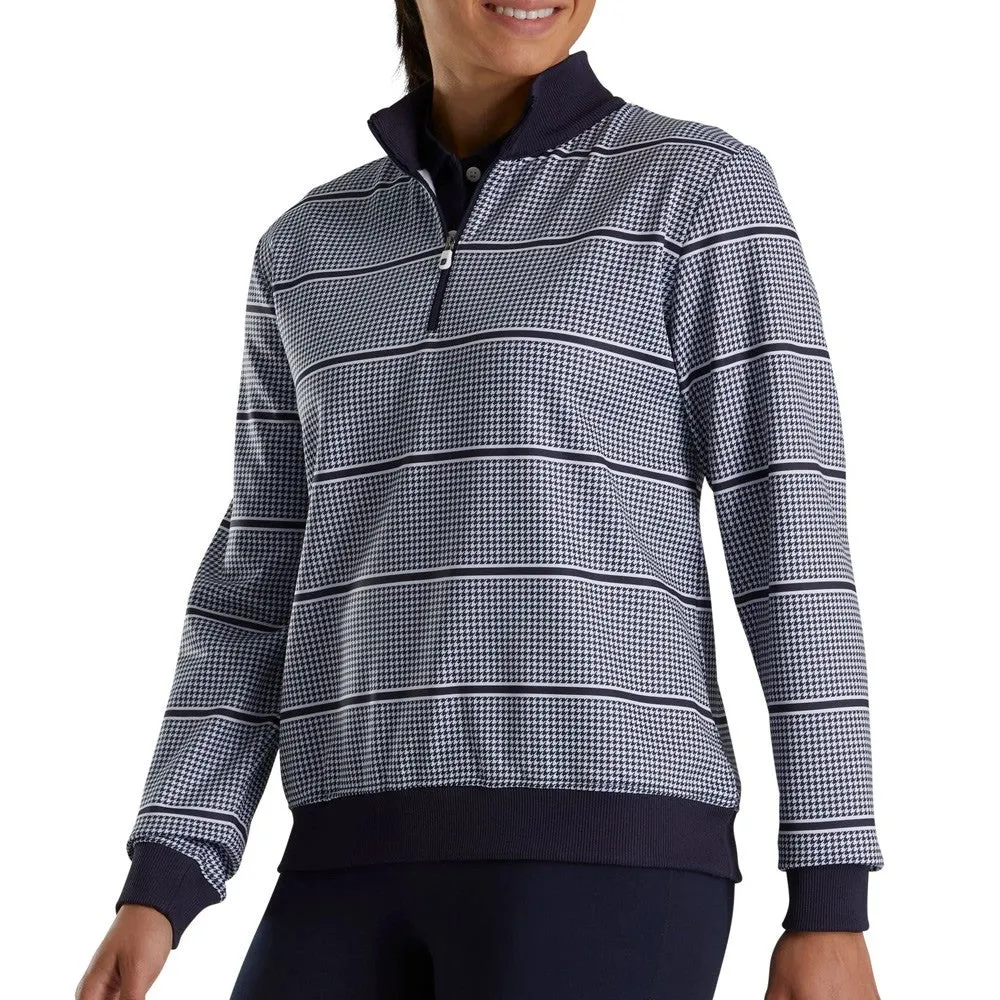 FootJoy Half Zip Houndstooth Print Midlayer Golf Pullover 2022 Women