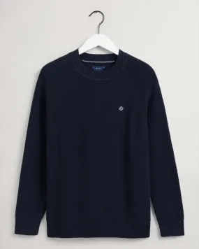 Gant Apparel Mens COTTON RIB C-NECK 433/EVENING BLUE