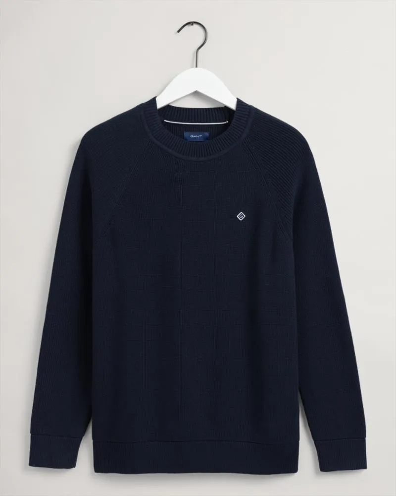 Gant Apparel Mens COTTON RIB C-NECK 433/EVENING BLUE