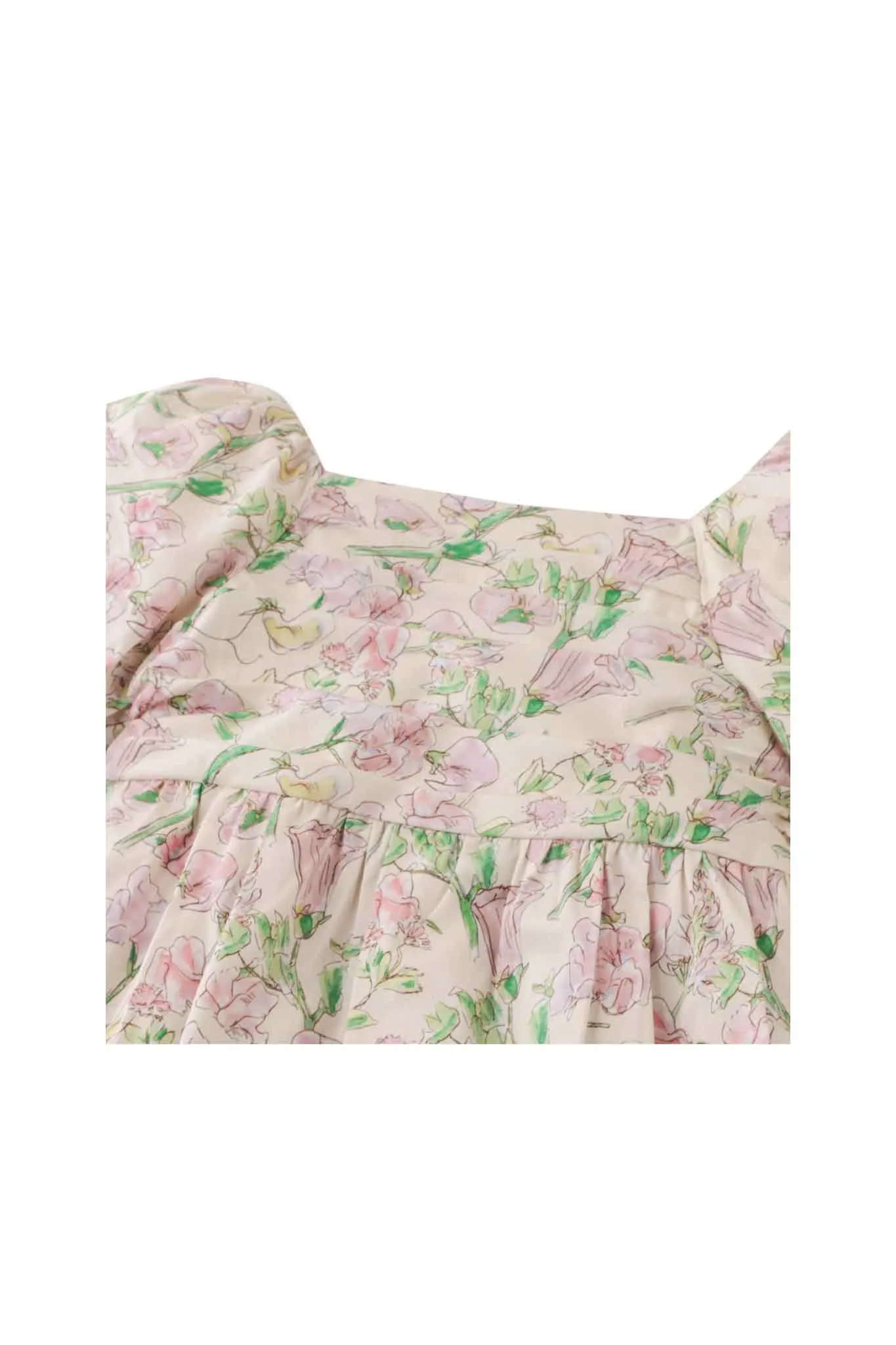 Gingersnaps Floral Print Dress With Ruched On Front Bodice