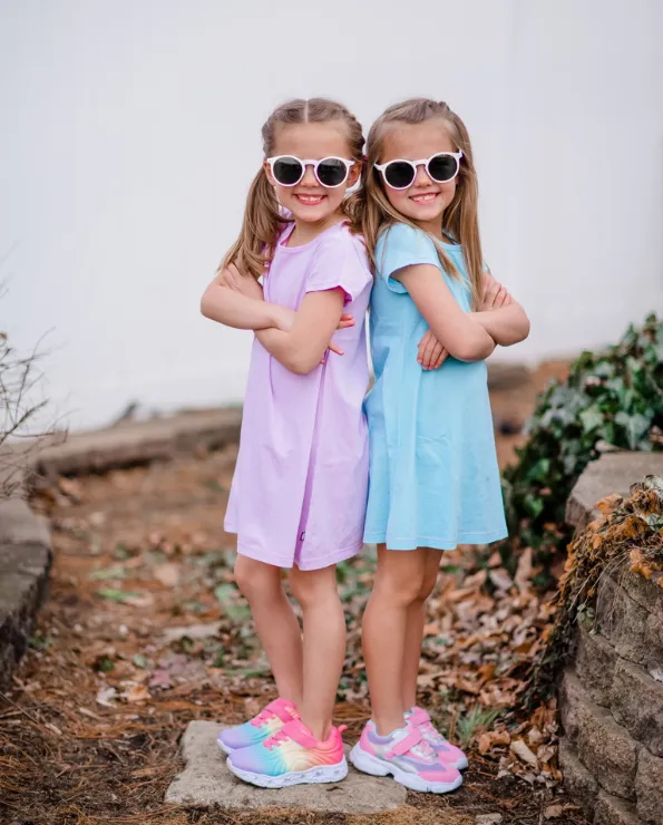 Girls Soft Cotton Jersey Cap Sleeve Dress | Wave