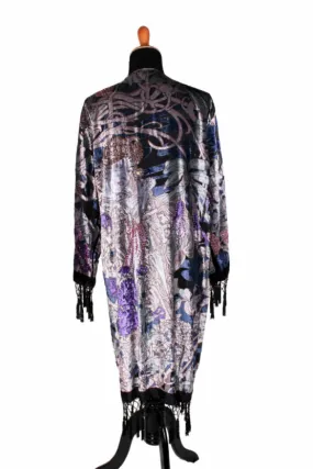 Guinevere Beaded Art Nouveau Velvet Burnout Kimono