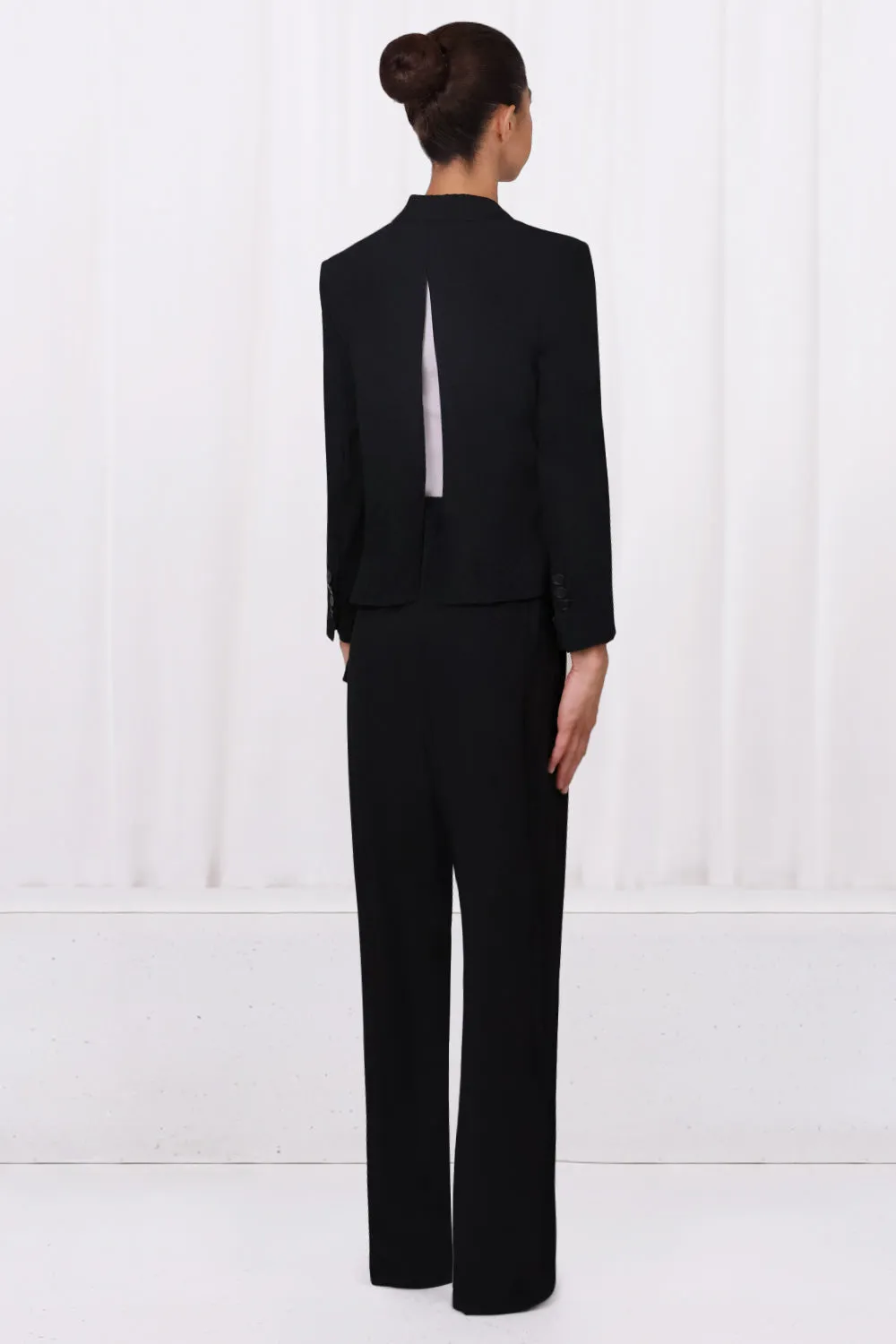 HANNELORE MICRO OPEN BACK JACKET | BLACK
