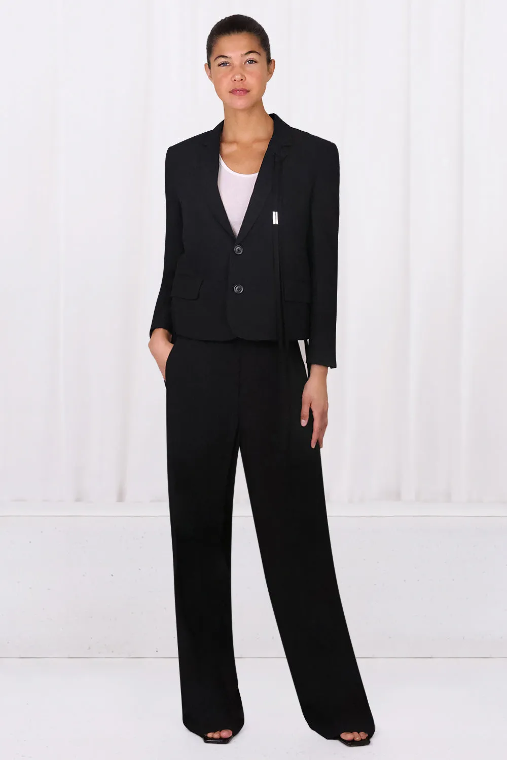 HANNELORE MICRO OPEN BACK JACKET | BLACK