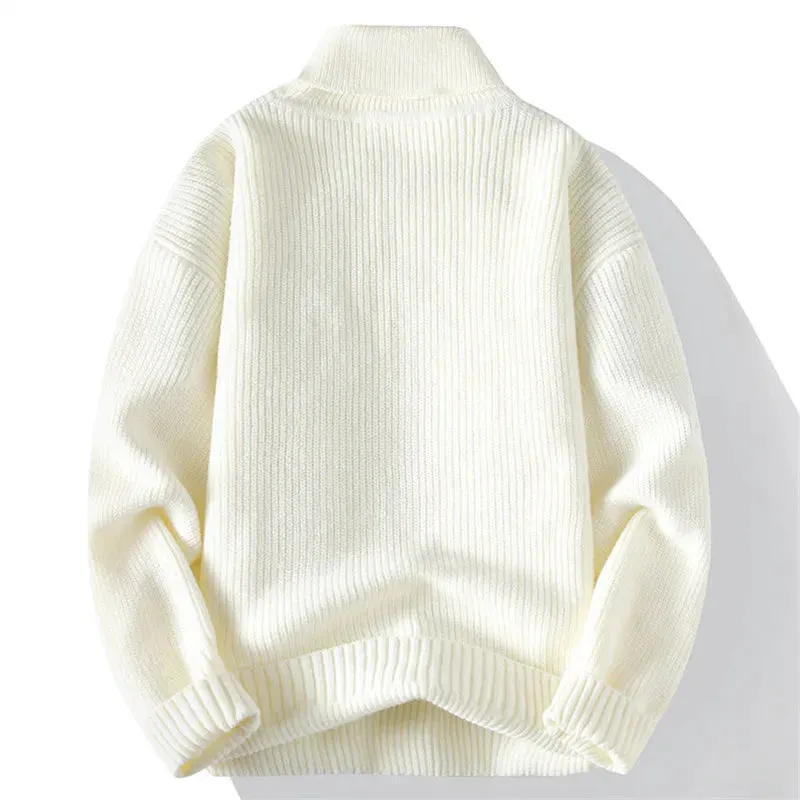 Herbst Winter Lose Herren Stricken Rollkragenpullover Einfarbig Beiläufige Gestrickte Pullover Männer Warme Mode Rollkragen Pullover Mann