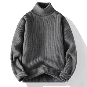 Herbst Winter Lose Herren Stricken Rollkragenpullover Einfarbig Beiläufige Gestrickte Pullover Männer Warme Mode Rollkragen Pullover Mann
