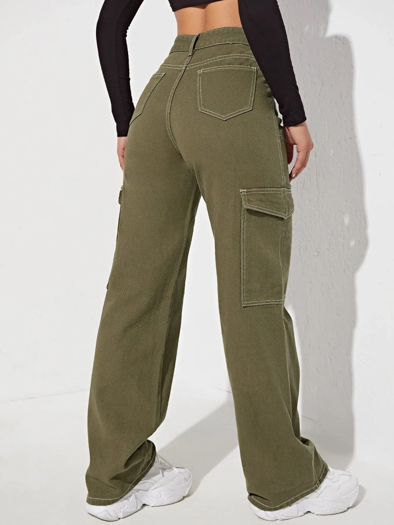 High Waist Side Pocketed Jeans