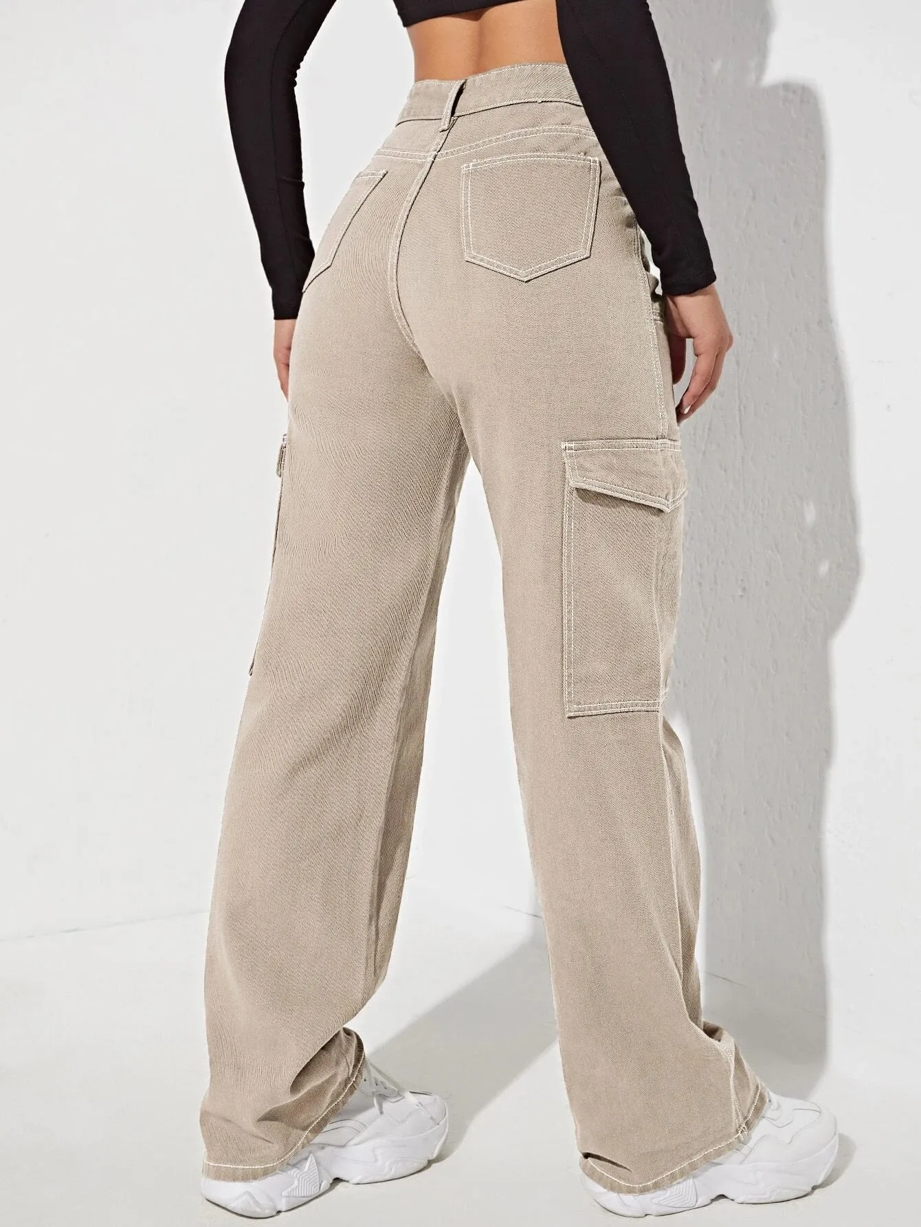 High Waist Side Pocketed Jeans