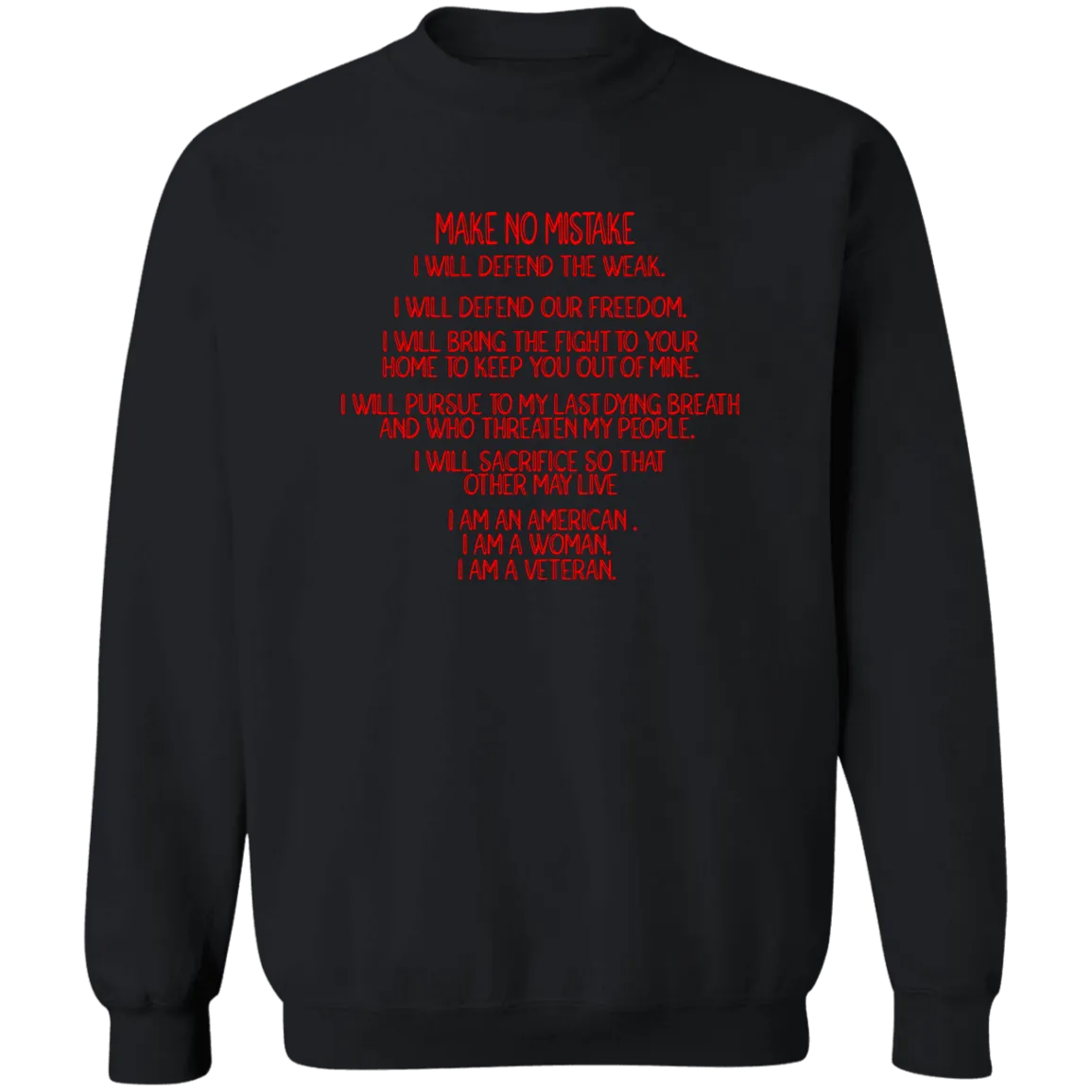 I am a Female Veteran Ladies Crewneck Pullover Sweatshirt