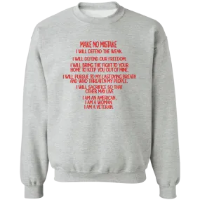 I am a Female Veteran Ladies Crewneck Pullover Sweatshirt