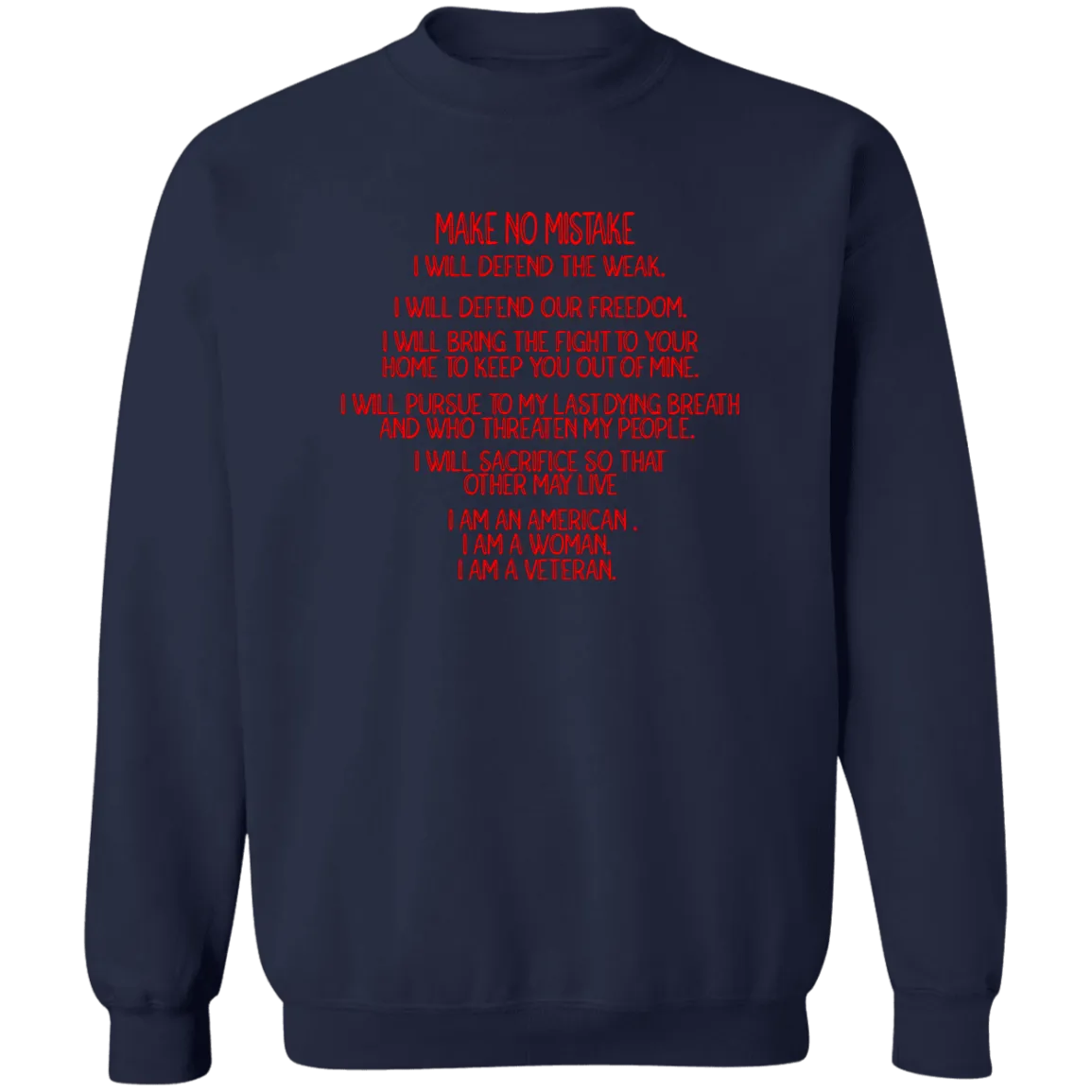 I am a Female Veteran Ladies Crewneck Pullover Sweatshirt