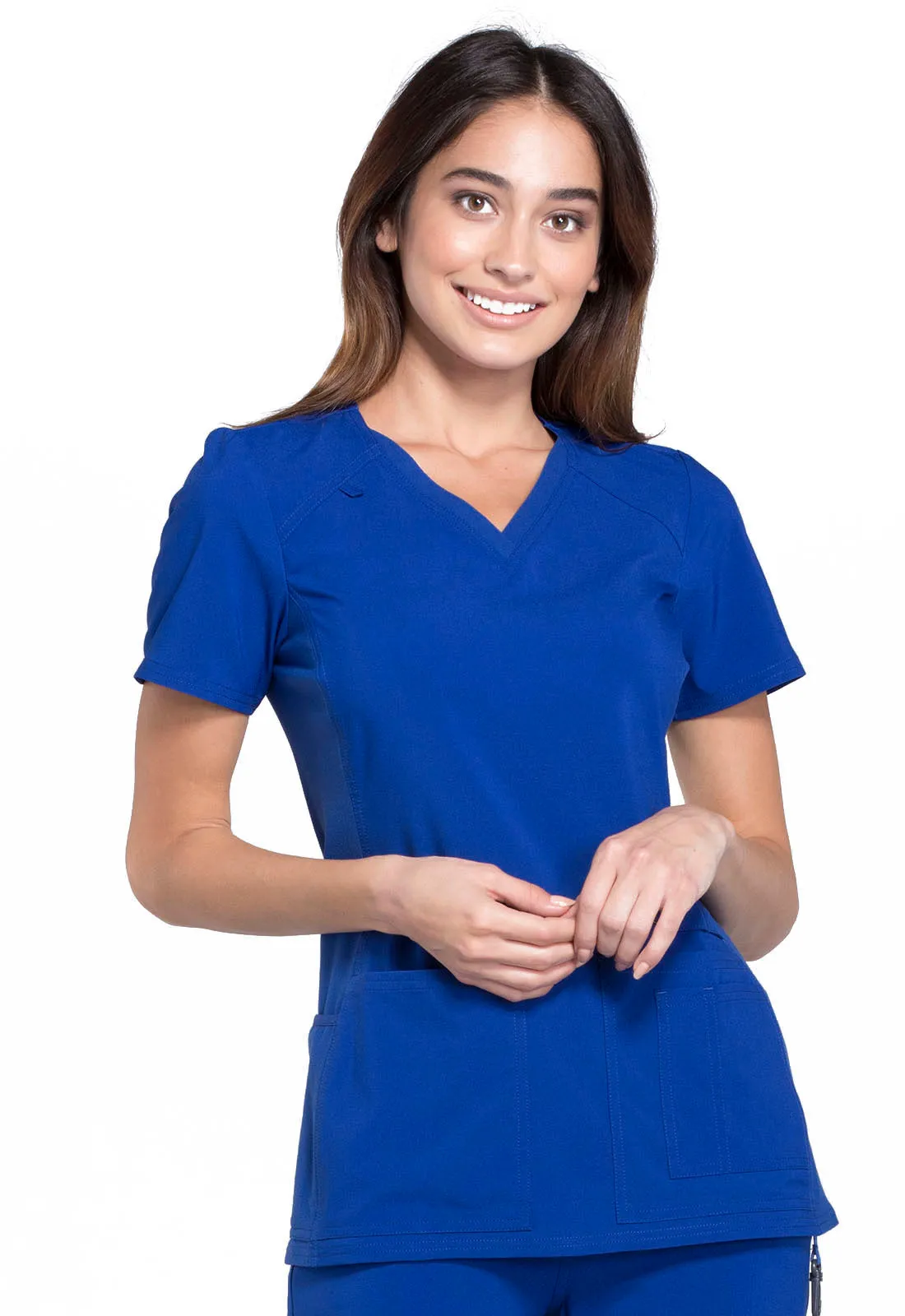 Iflex - Women's V-Neck Knit Panel Solid Top