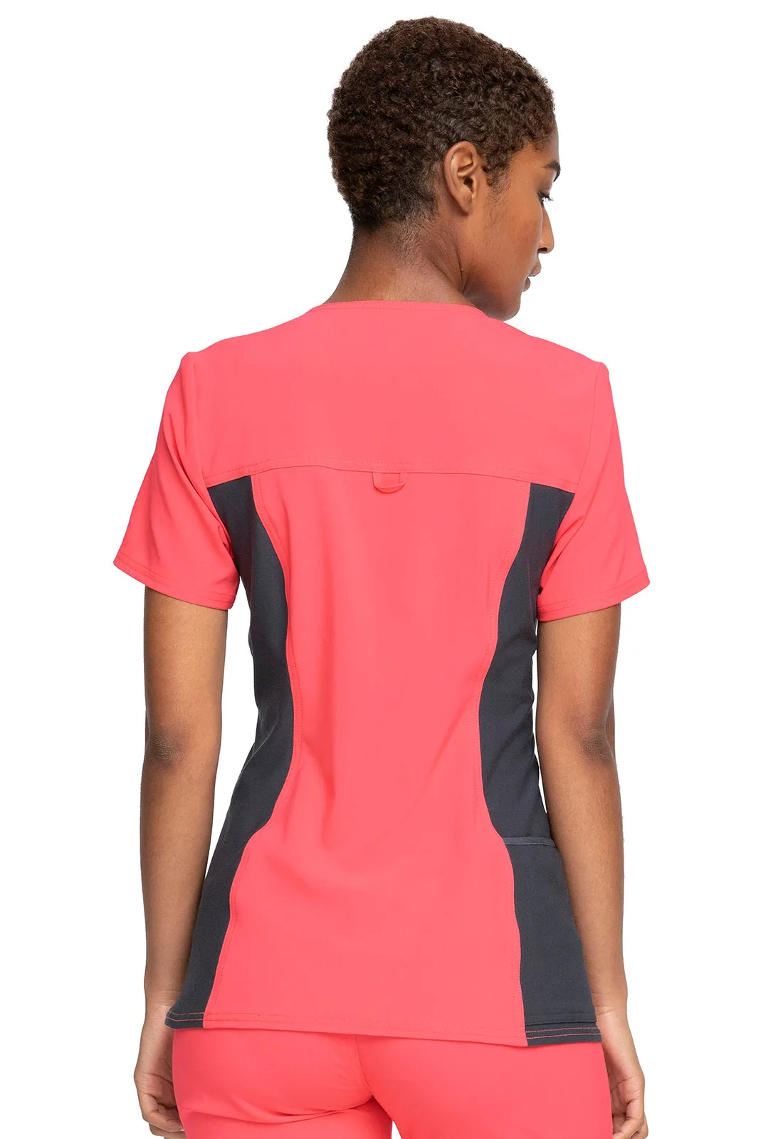 Iflex - Women's V-Neck Knit Panel Solid Top