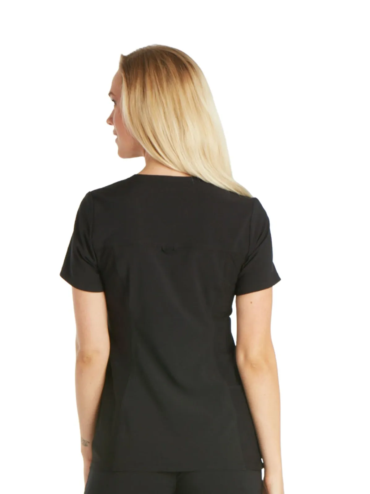 Iflex - Women's V-Neck Knit Panel Solid Top