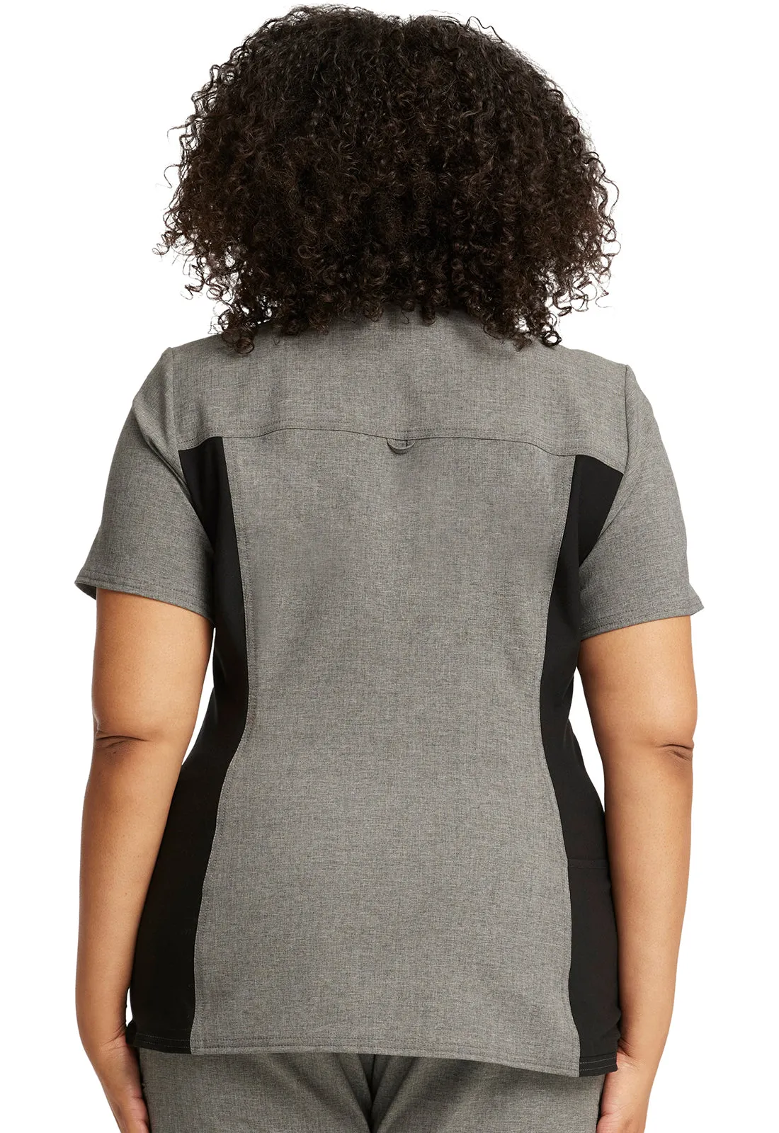 Iflex - Women's V-Neck Knit Panel Solid Top