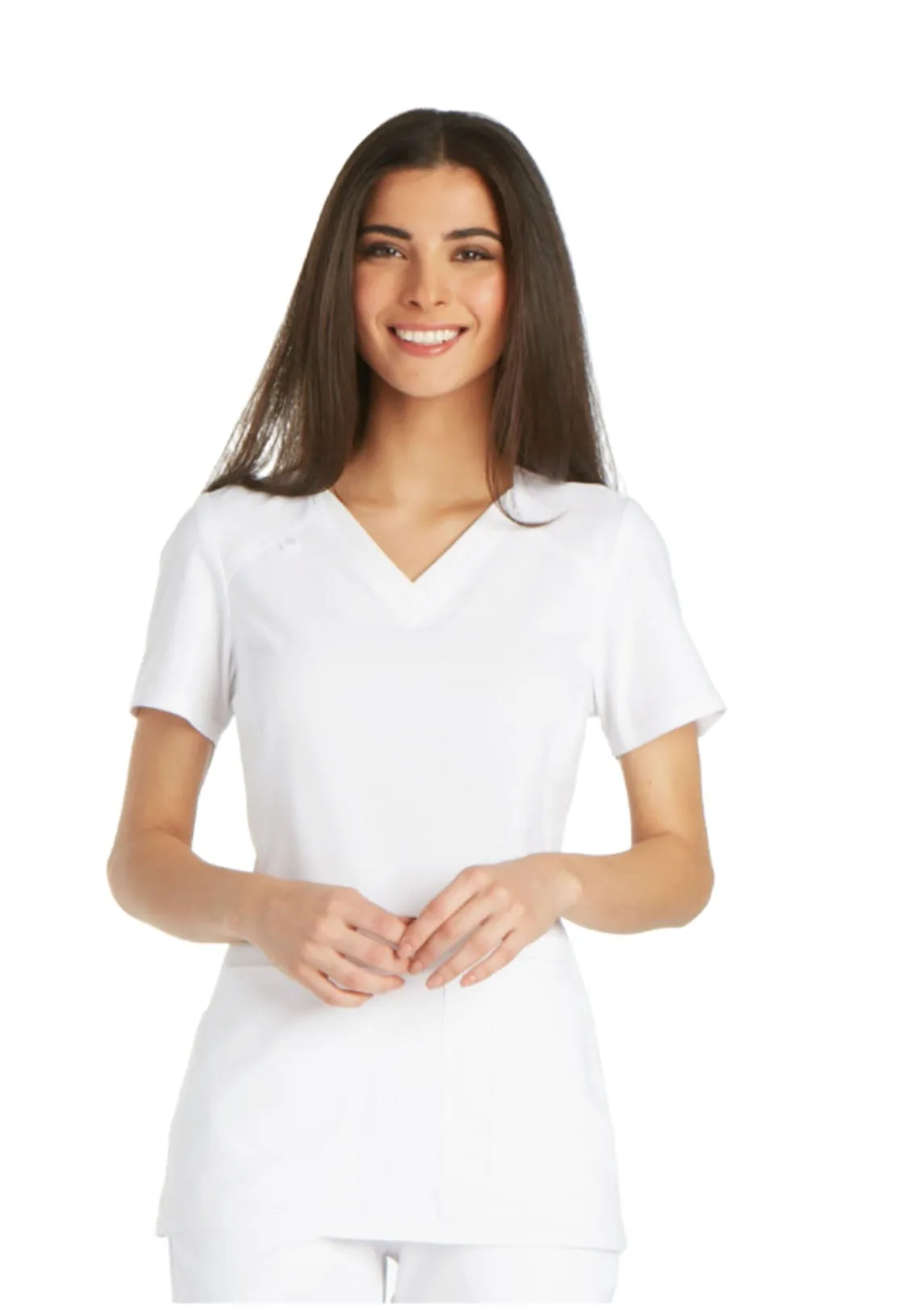 Iflex - Women's V-Neck Knit Panel Solid Top